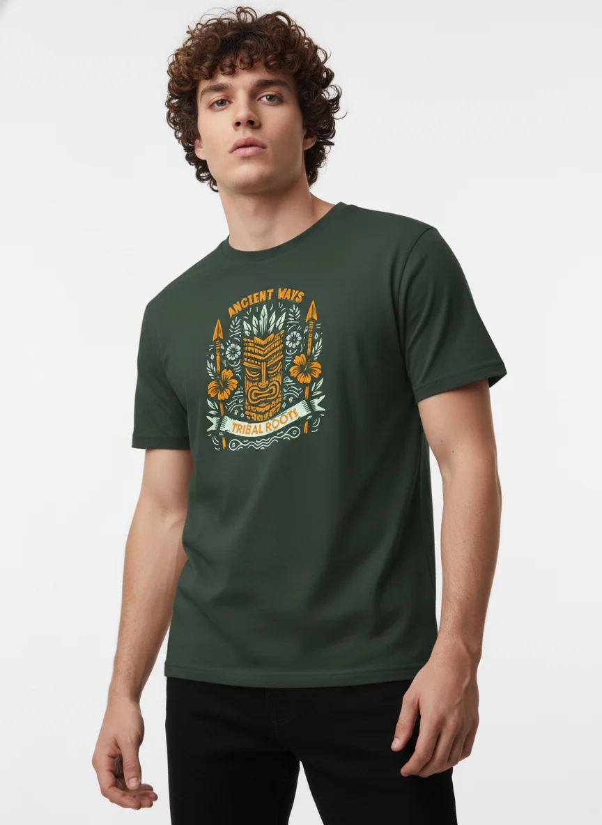 Men Cotton Tribal T-Shirt - Image 13