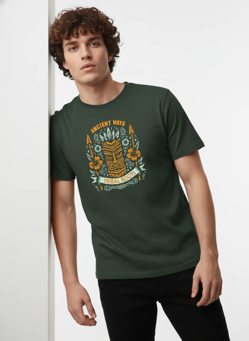 Men Cotton Tribal T-Shirt - Image 14