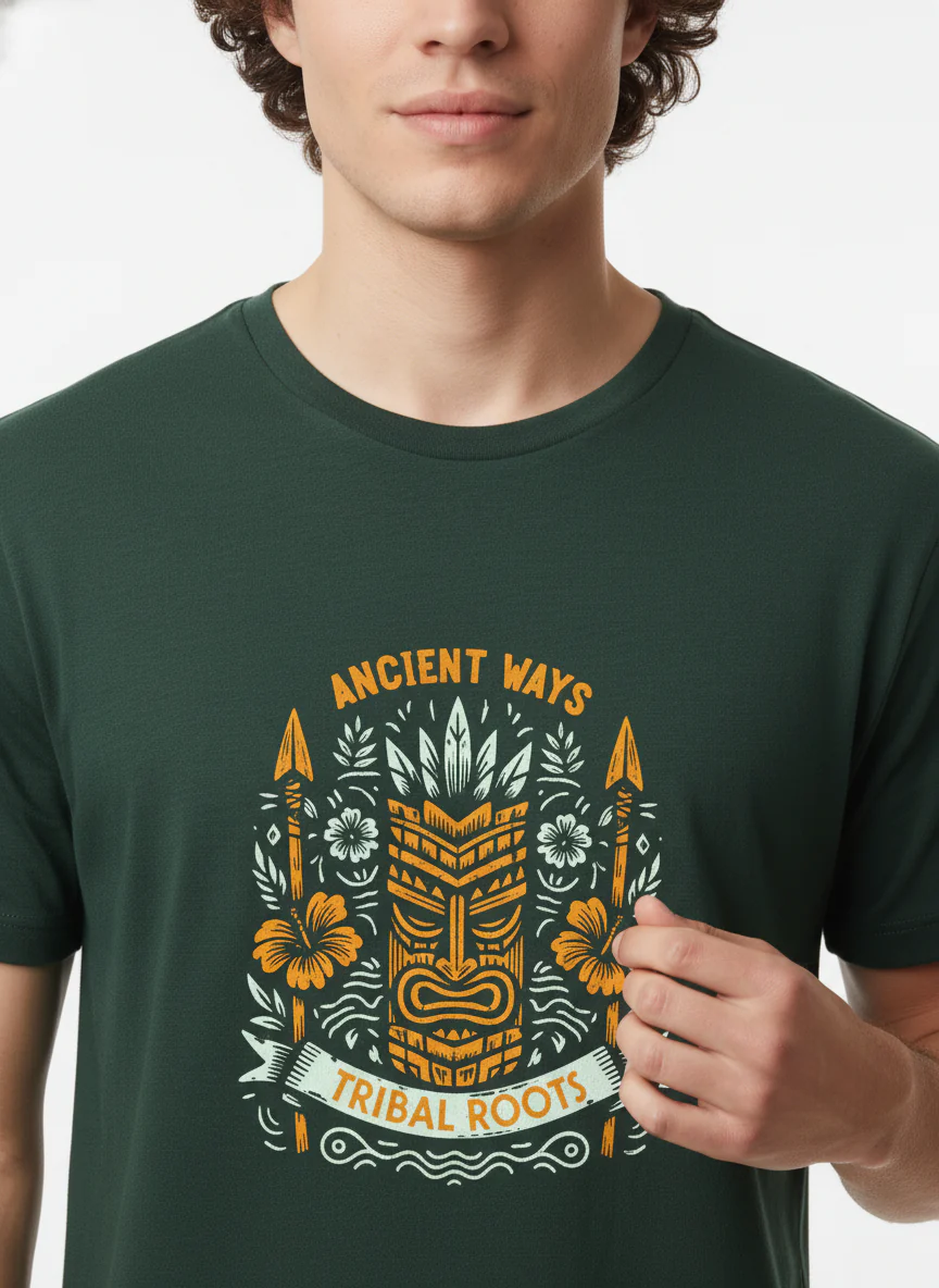 Men Cotton Tribal T-Shirt - Image 15