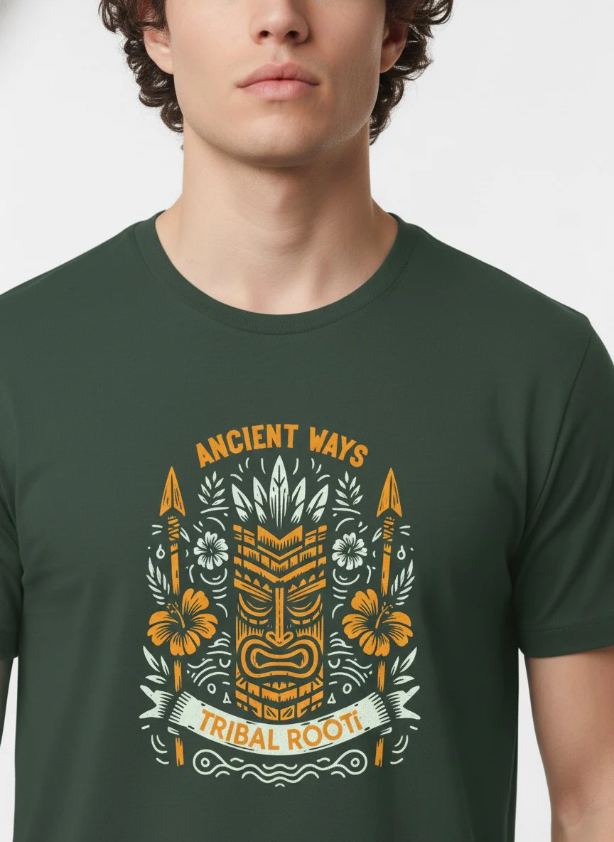 Men Cotton Tribal T-Shirt - Image 2