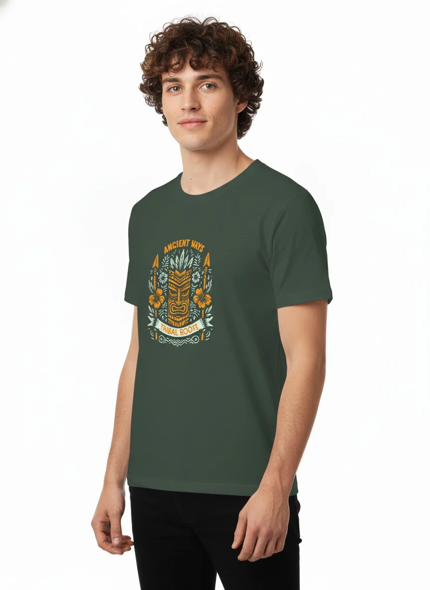 Men Cotton Tribal T-Shirt - Image 3
