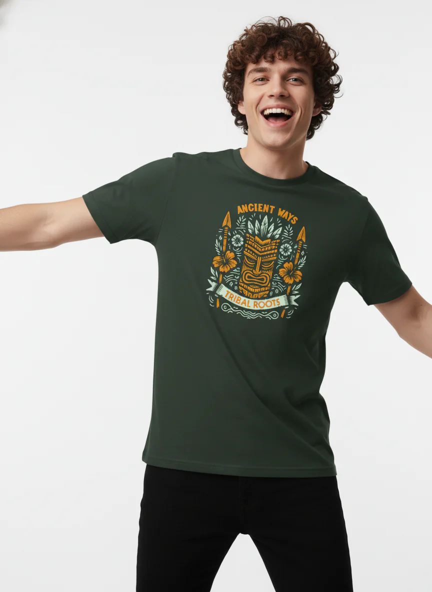 Men Cotton Tribal T-Shirt - Image 9