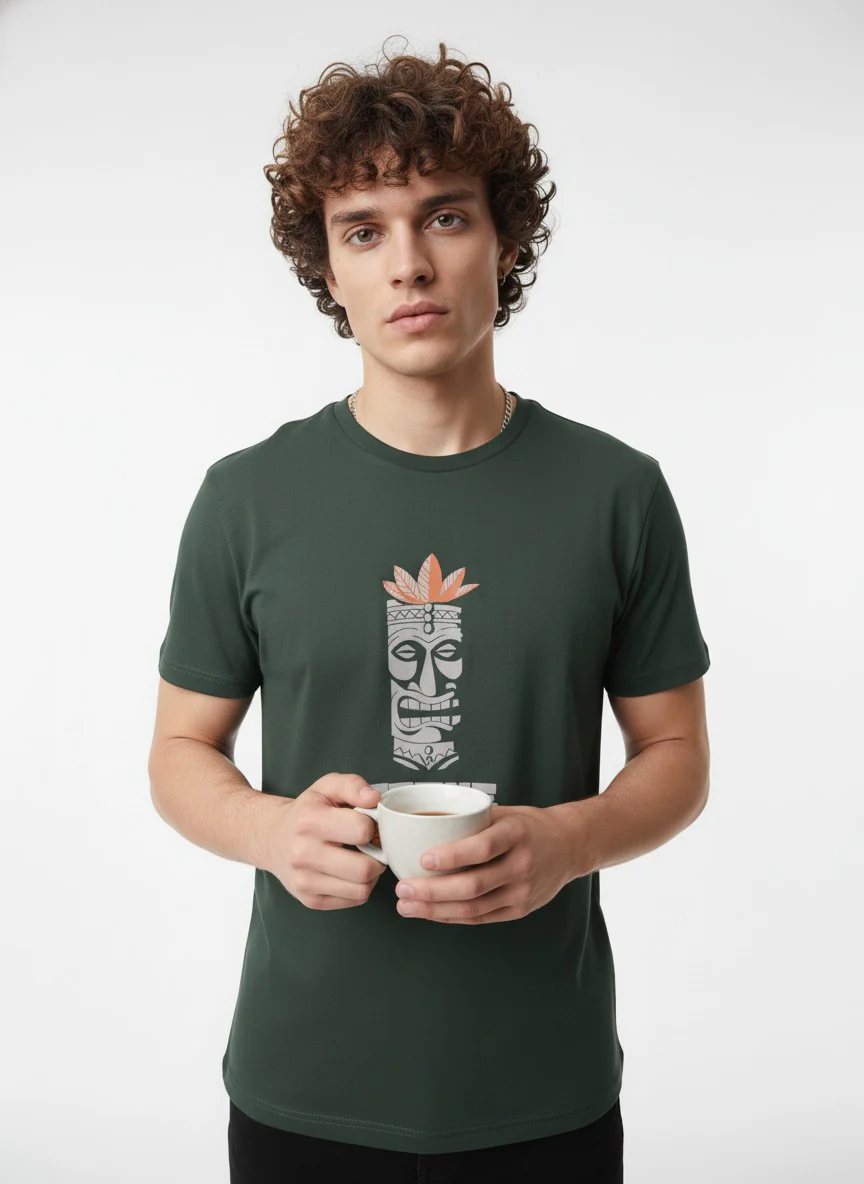 Men Cotton Tribal T-Shirt - Image 3