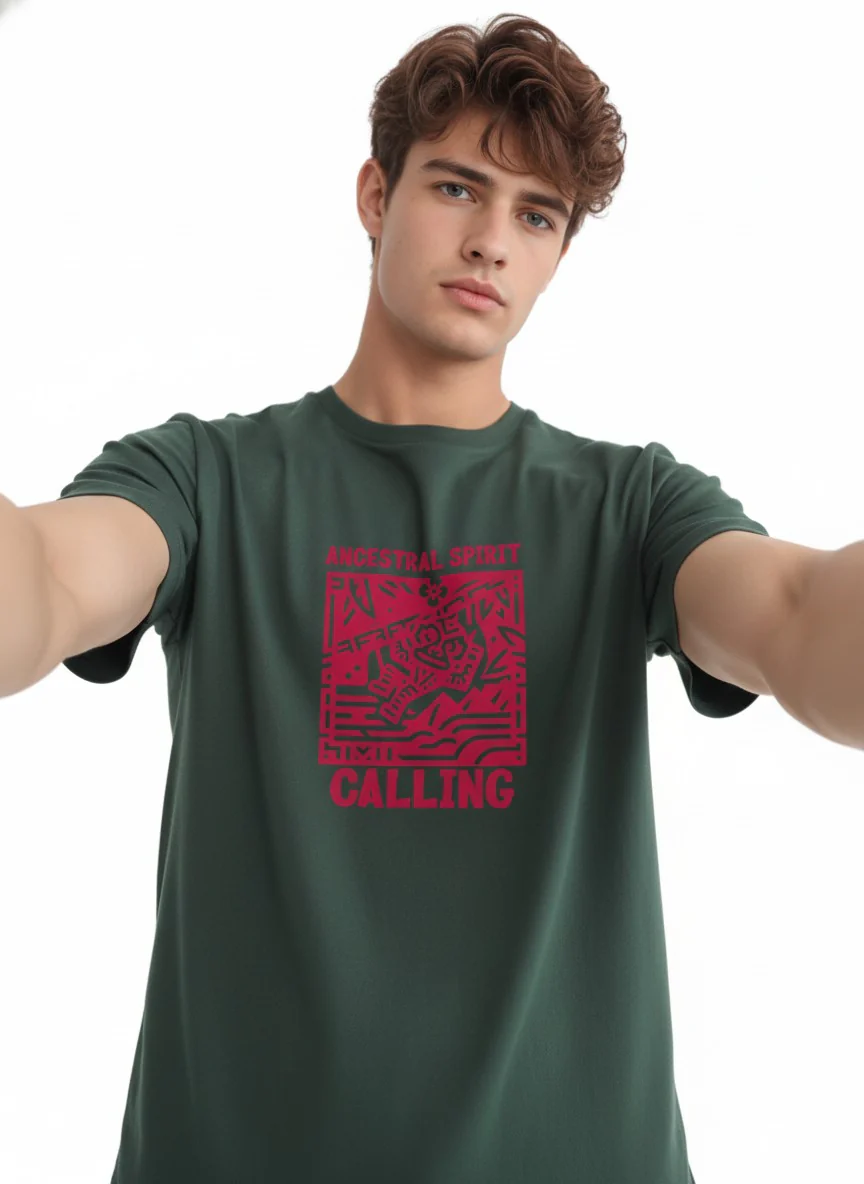 Men Cotton Tribal T-Shirt - Image 2