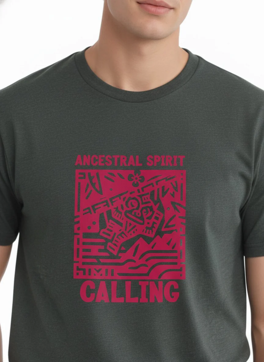 Men Cotton Tribal T-Shirt - Image 3