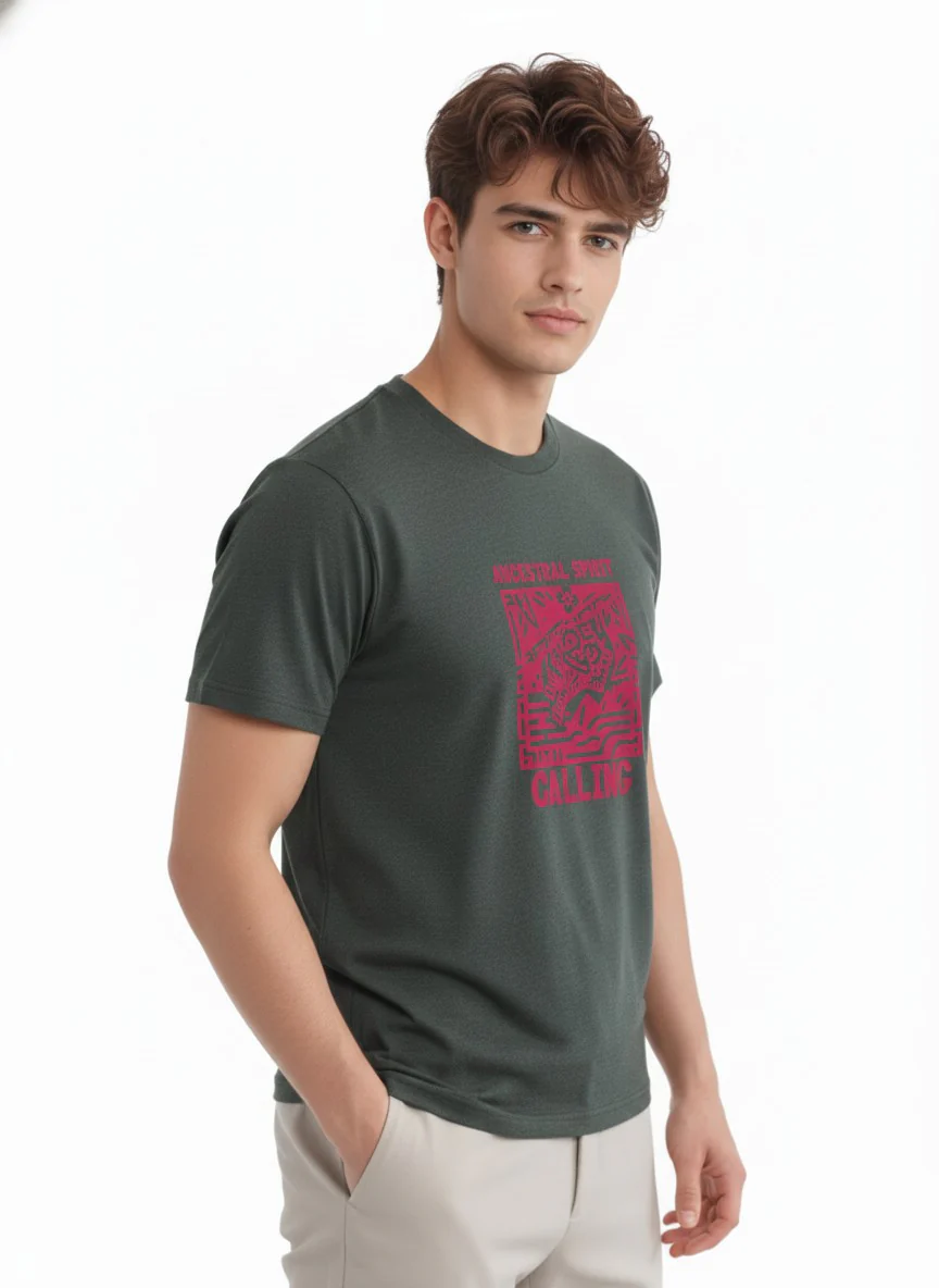 Men Cotton Tribal T-Shirt - Image 4