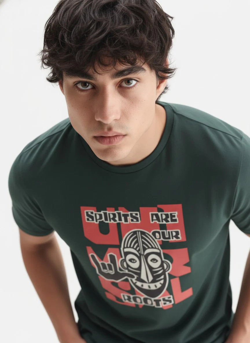 Men Cotton Tribal T-Shirt - Image 3