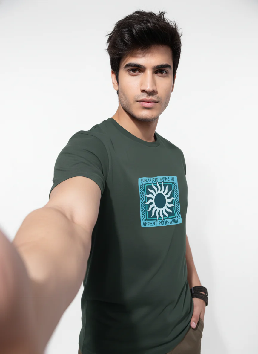 Men Cotton Tribal T-Shirt - Image 13