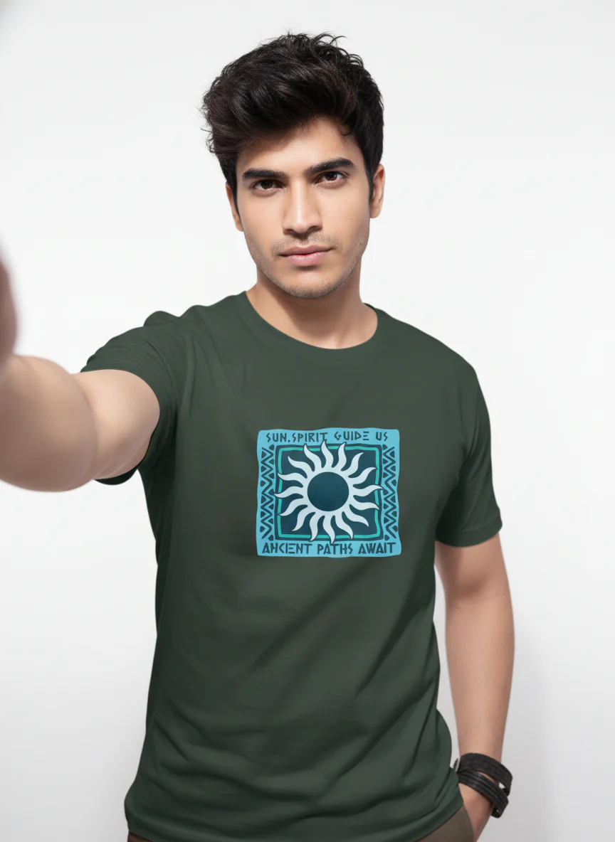 Men Cotton Tribal T-Shirt - Image 16