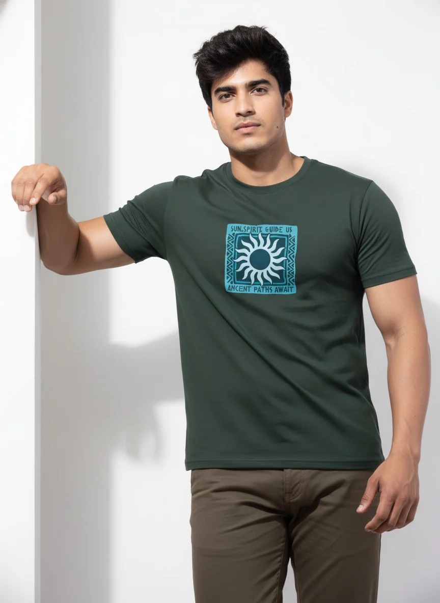 Men Cotton Tribal T-Shirt - Image 2