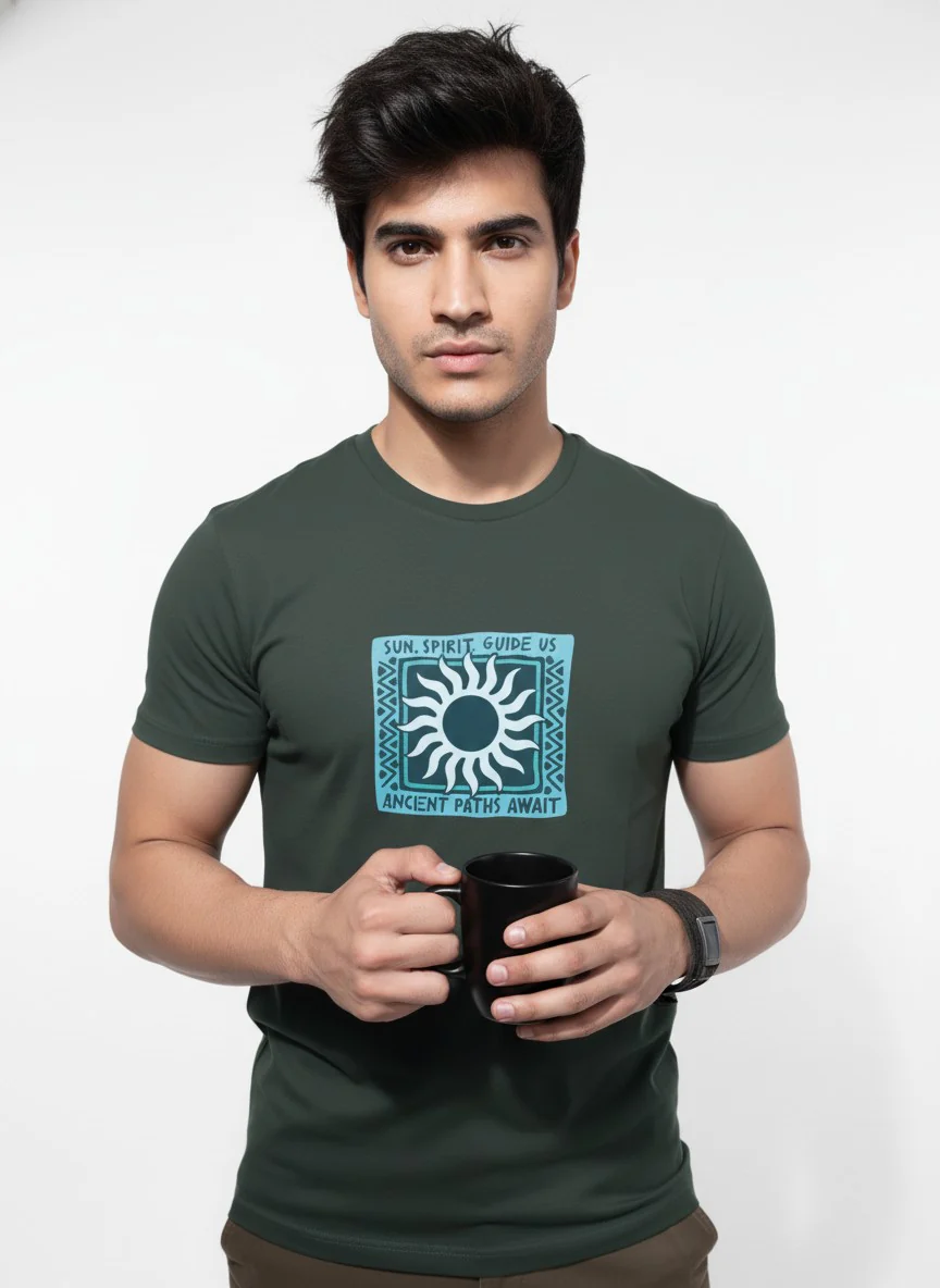 Men Cotton Tribal T-Shirt - Image 3