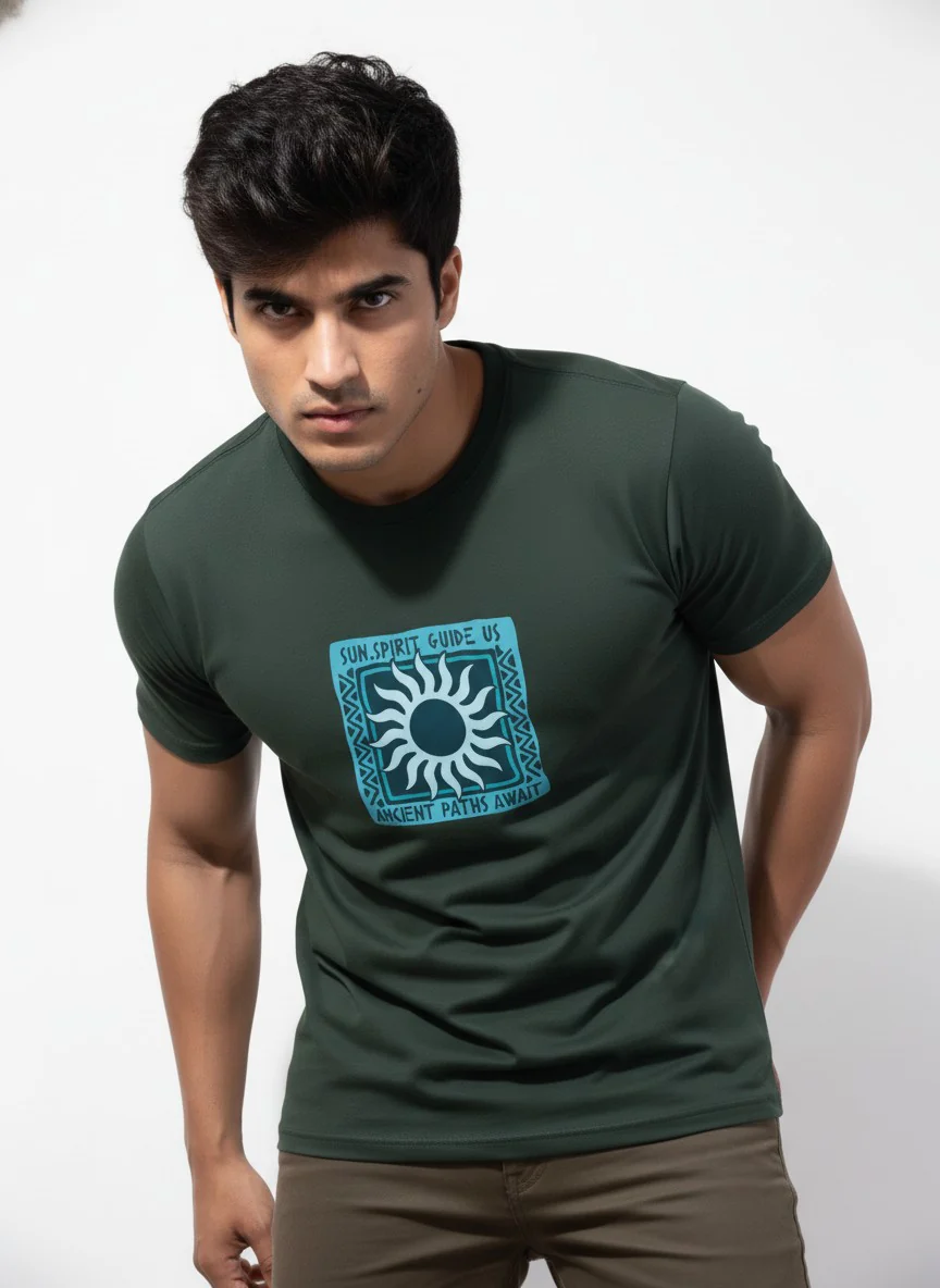 Men Cotton Tribal T-Shirt - Image 4