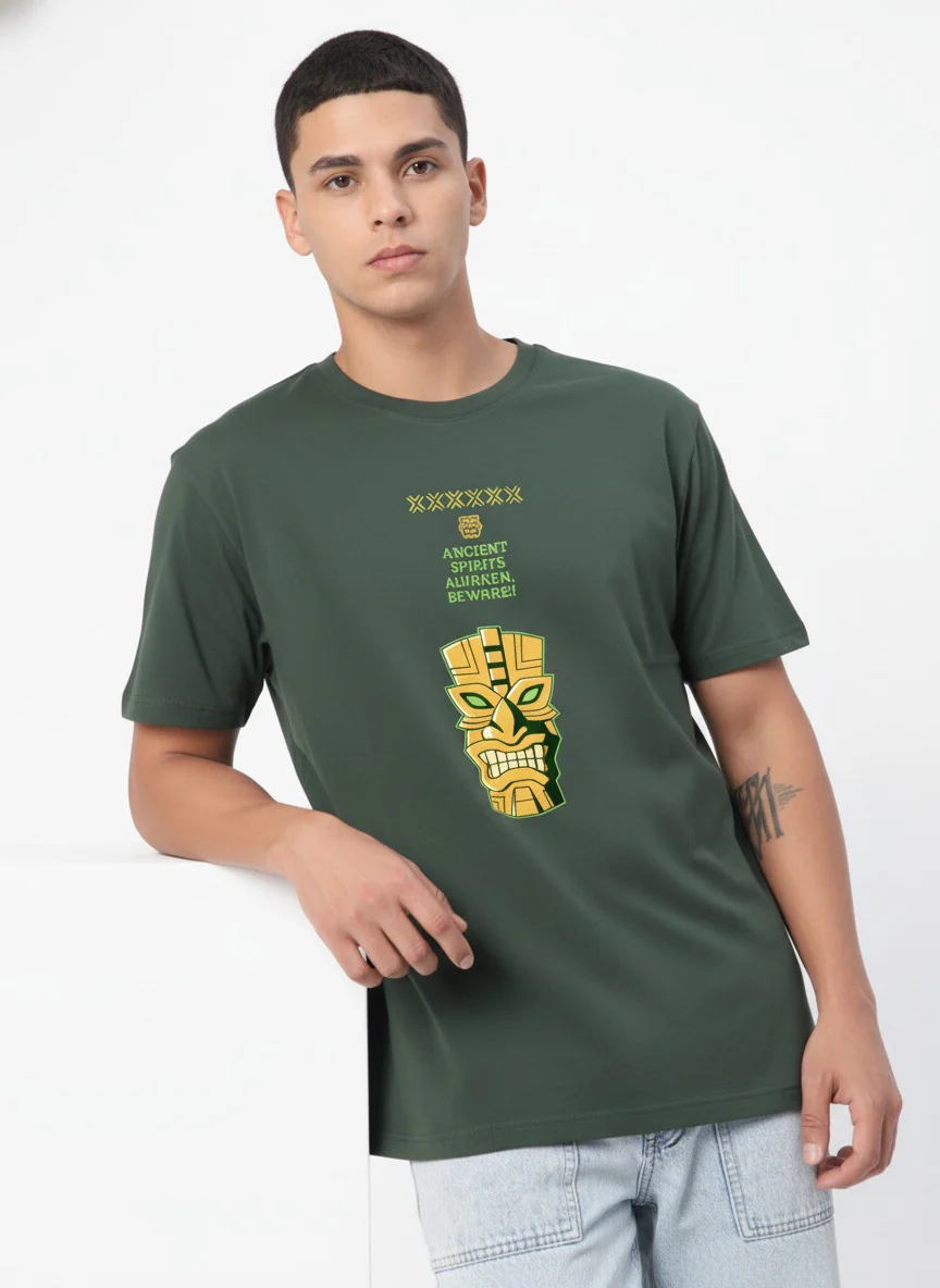 Men Cotton Tribal T-Shirt - Image 2