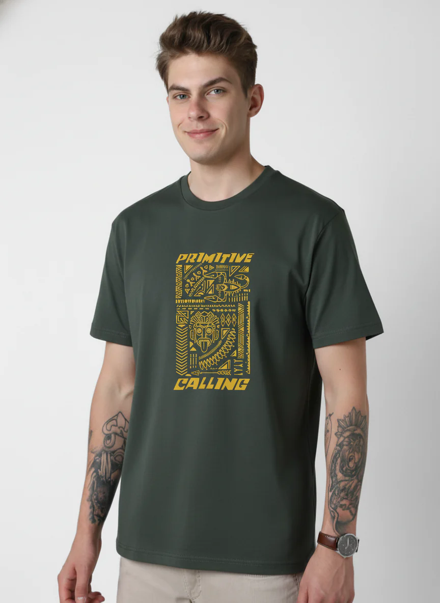Men Cotton Tribal T-Shirt - Image 4