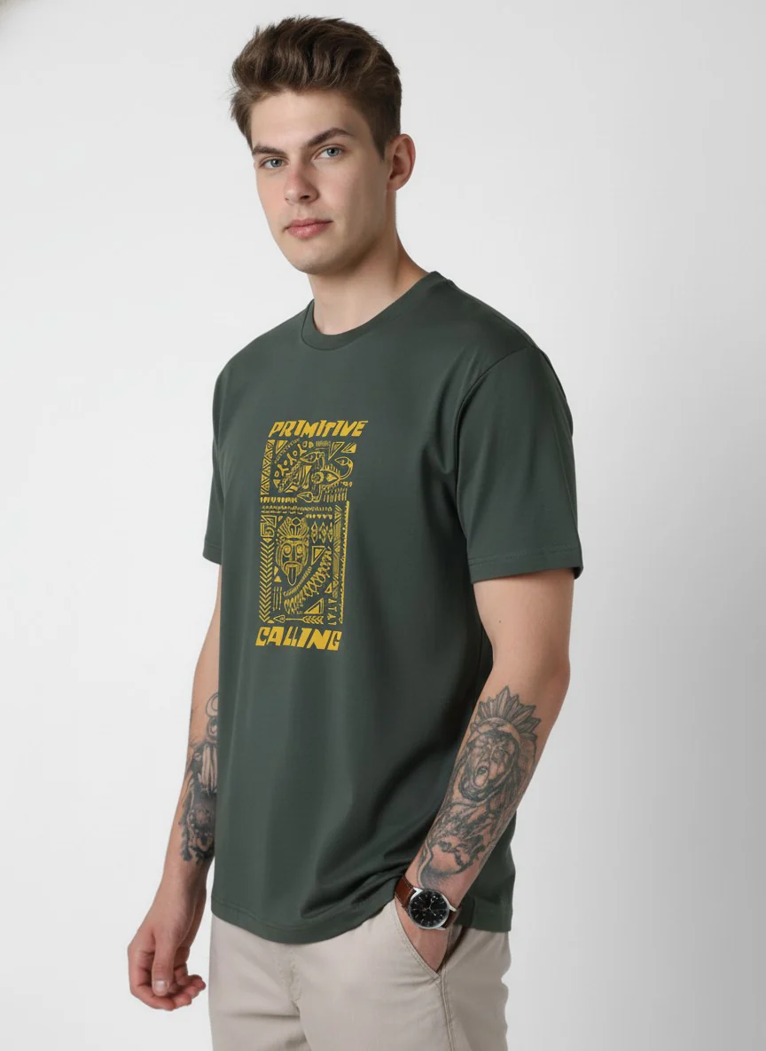 Men Cotton Tribal T-Shirt - Image 5