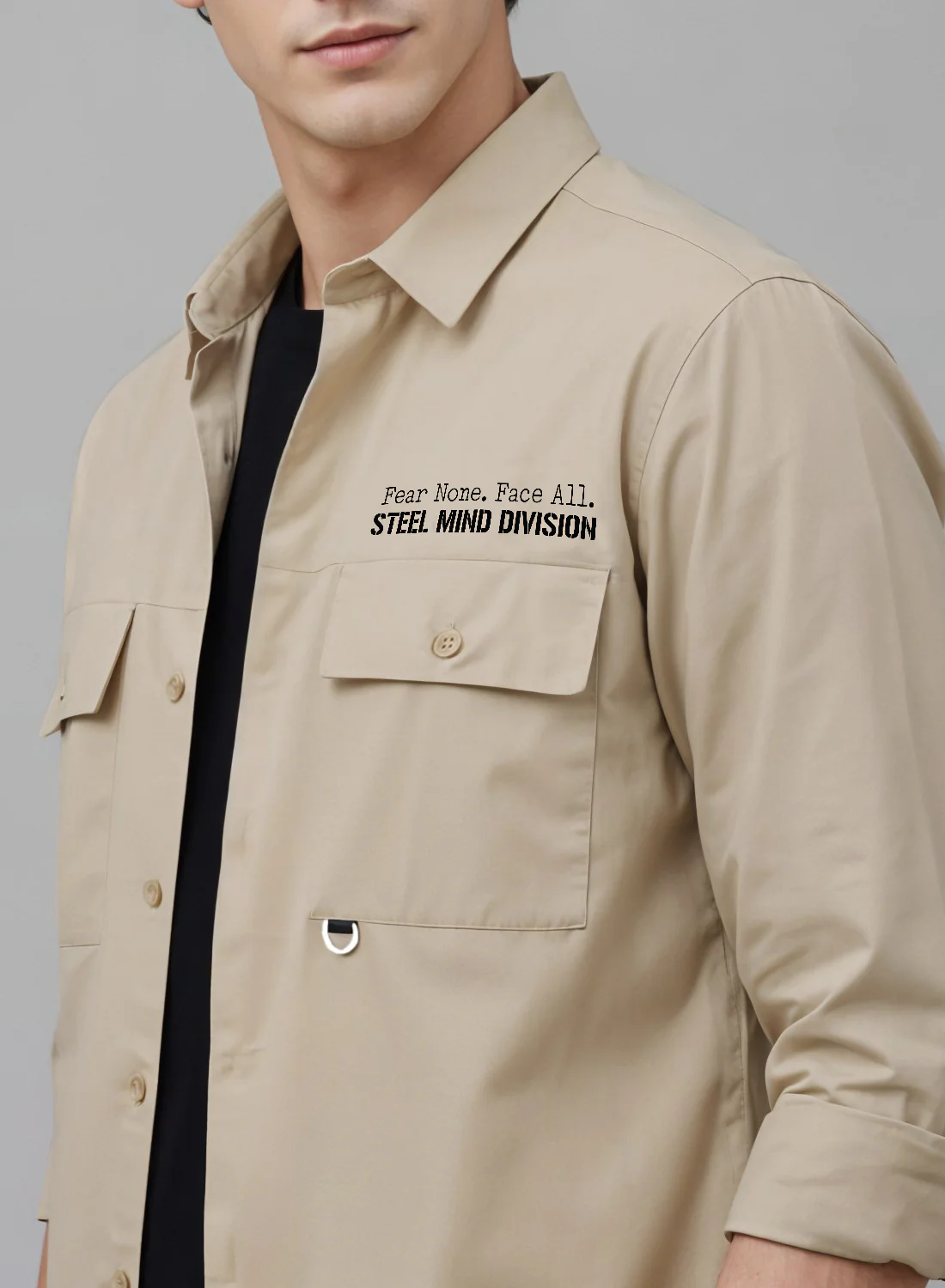 Men Cotton Twill Cargo Shirt - Image 5