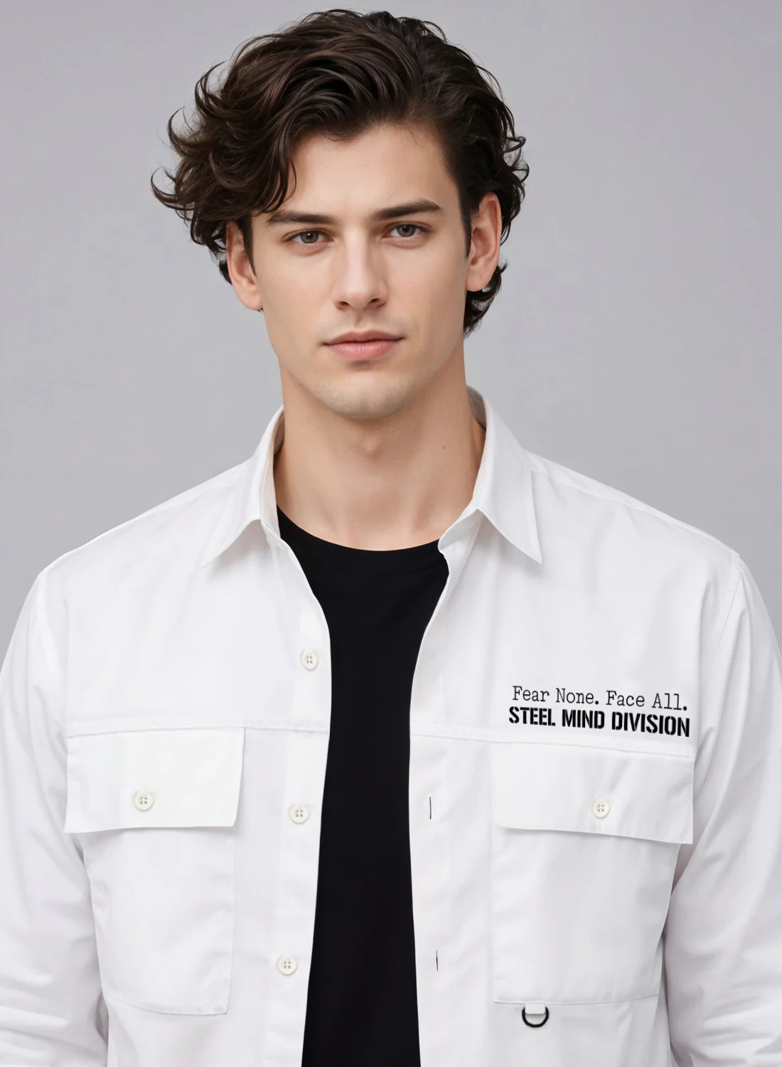 Men Cotton Twill Cargo Shirt - Image 5