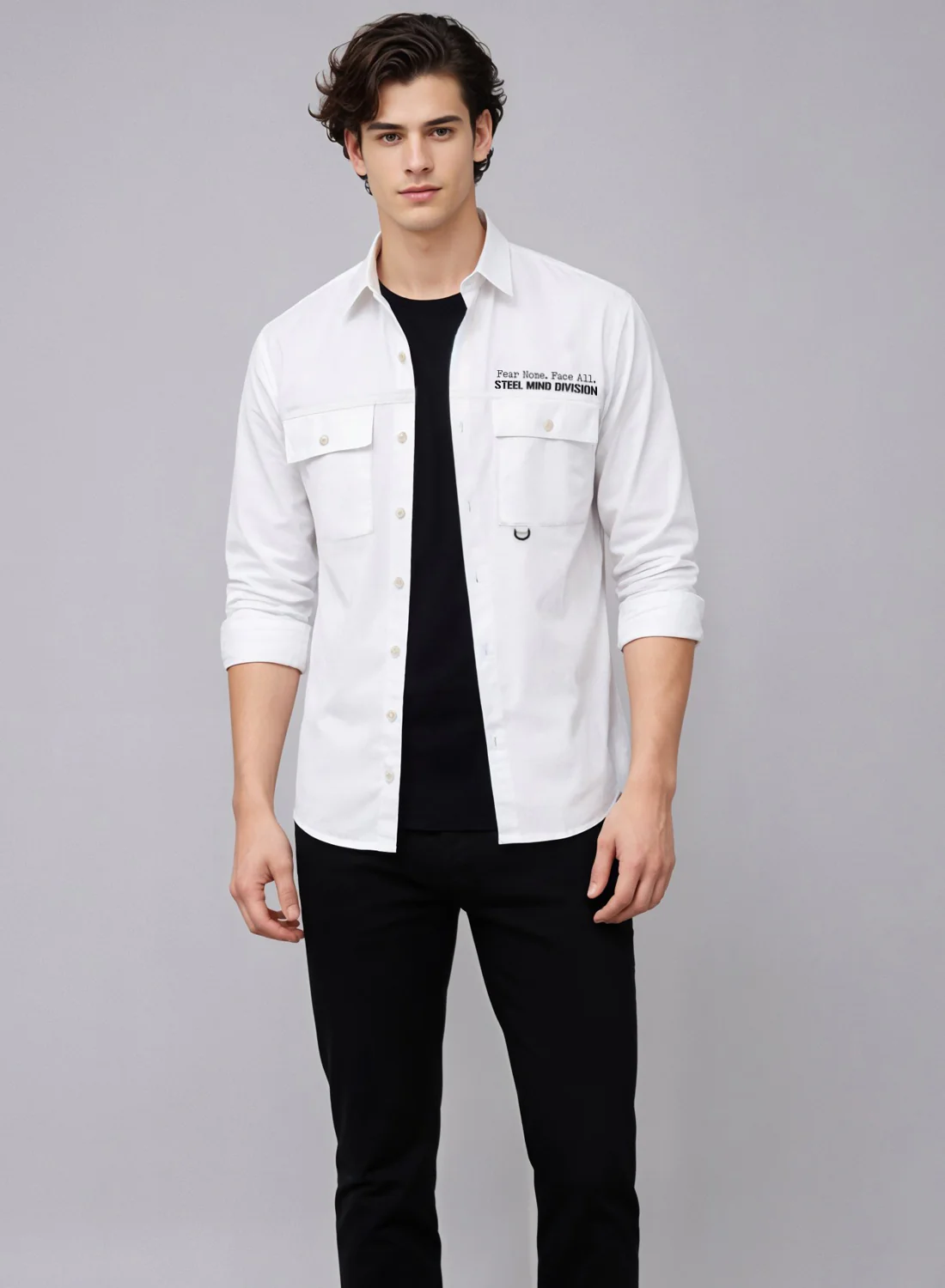 Men Cotton Twill Cargo Shirt - Image 6