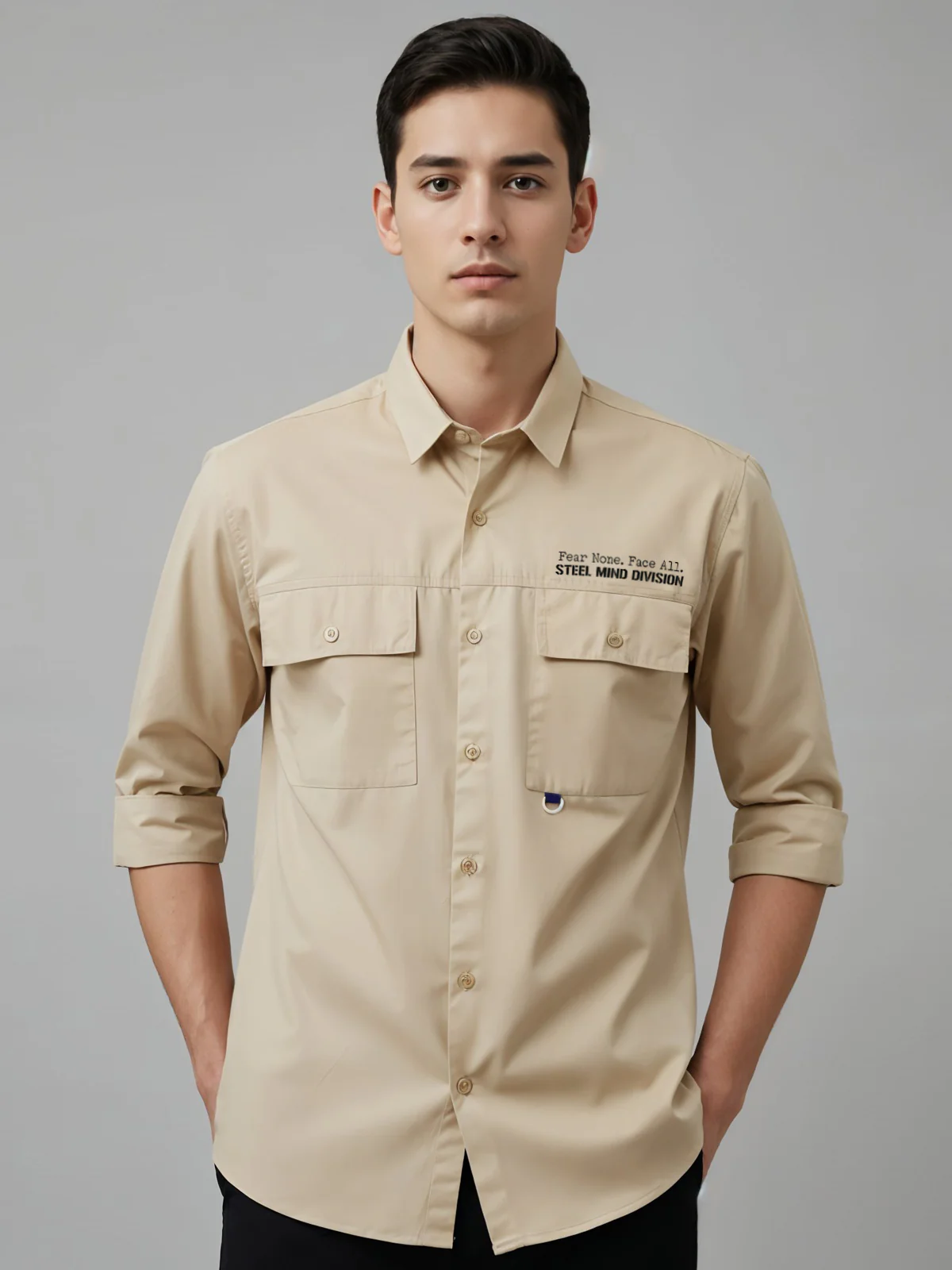 Men Cotton Twill Cargo Shirt - Image 4