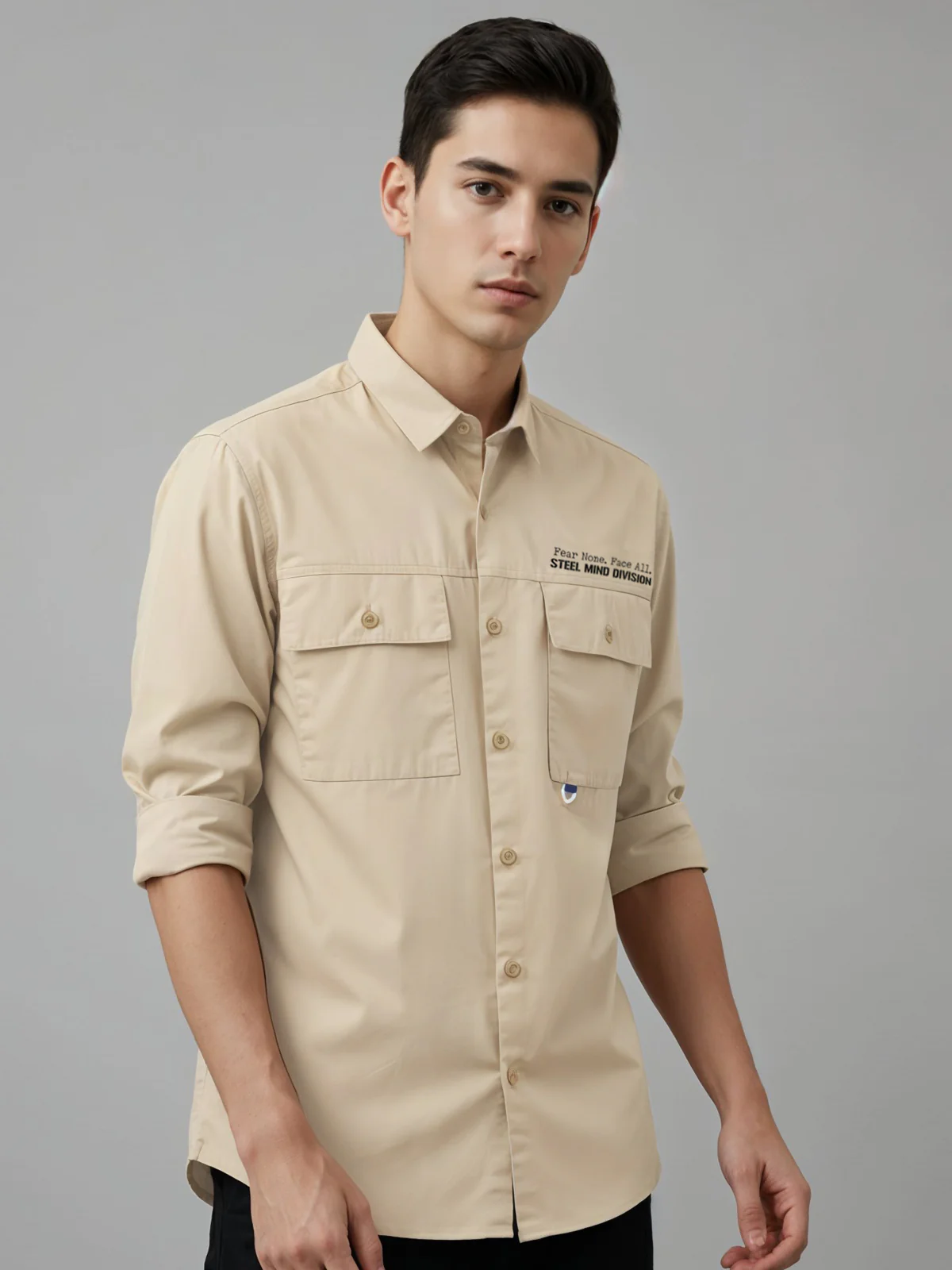 Men Cotton Twill Cargo Shirt - Image 5