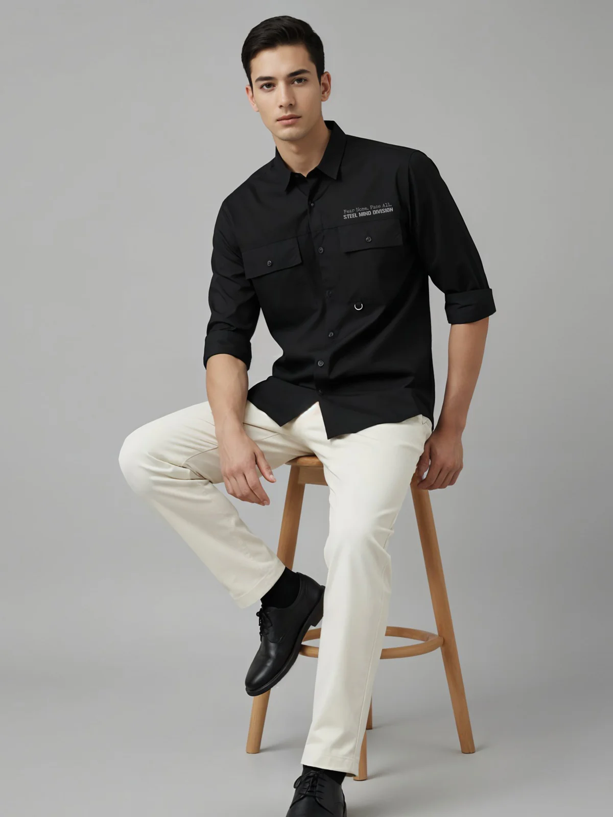 Men Cotton Twill Cargo Shirt - Image 2