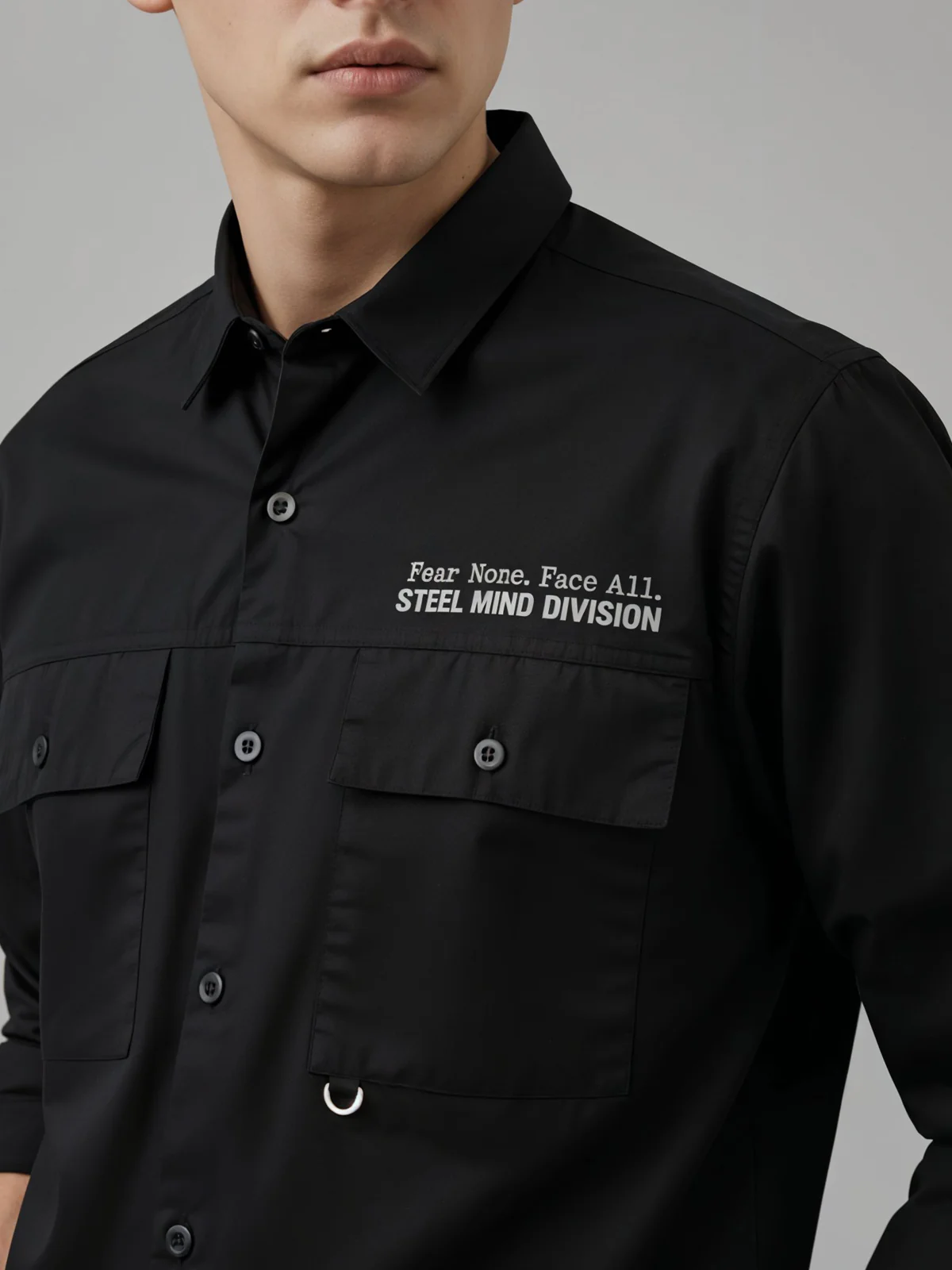 Men Cotton Twill Cargo Shirt - Image 3
