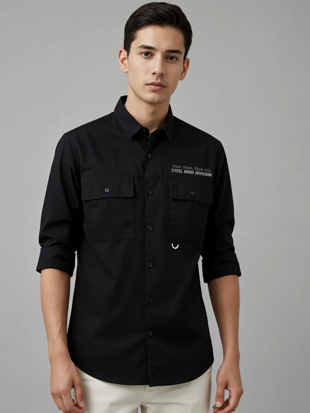Men Cotton Twill Cargo Shirt - Image 5