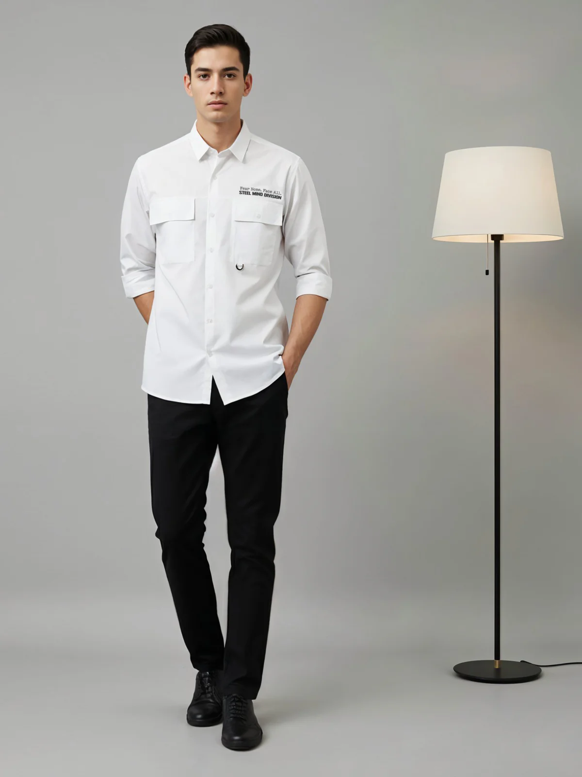 Men Cotton Twill Cargo Shirt - Image 5