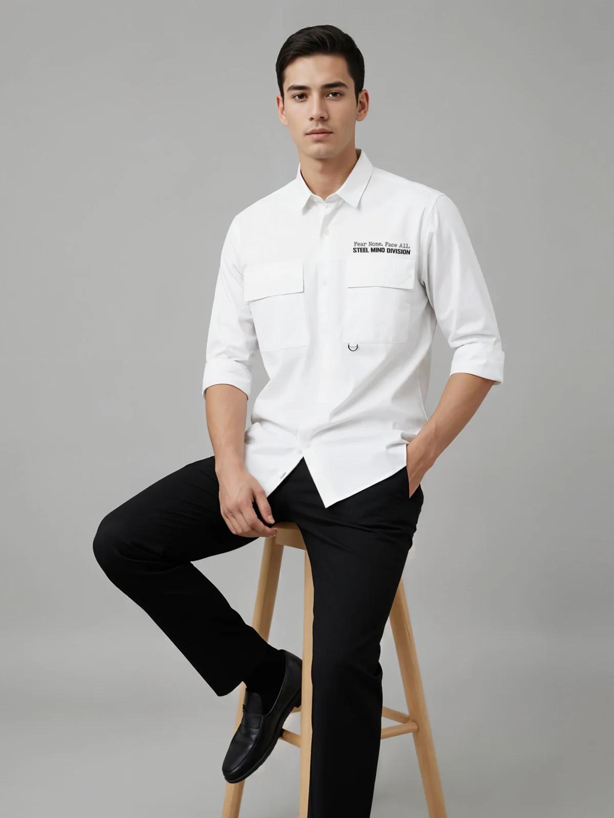 Men Cotton Twill Cargo Shirt - Image 6