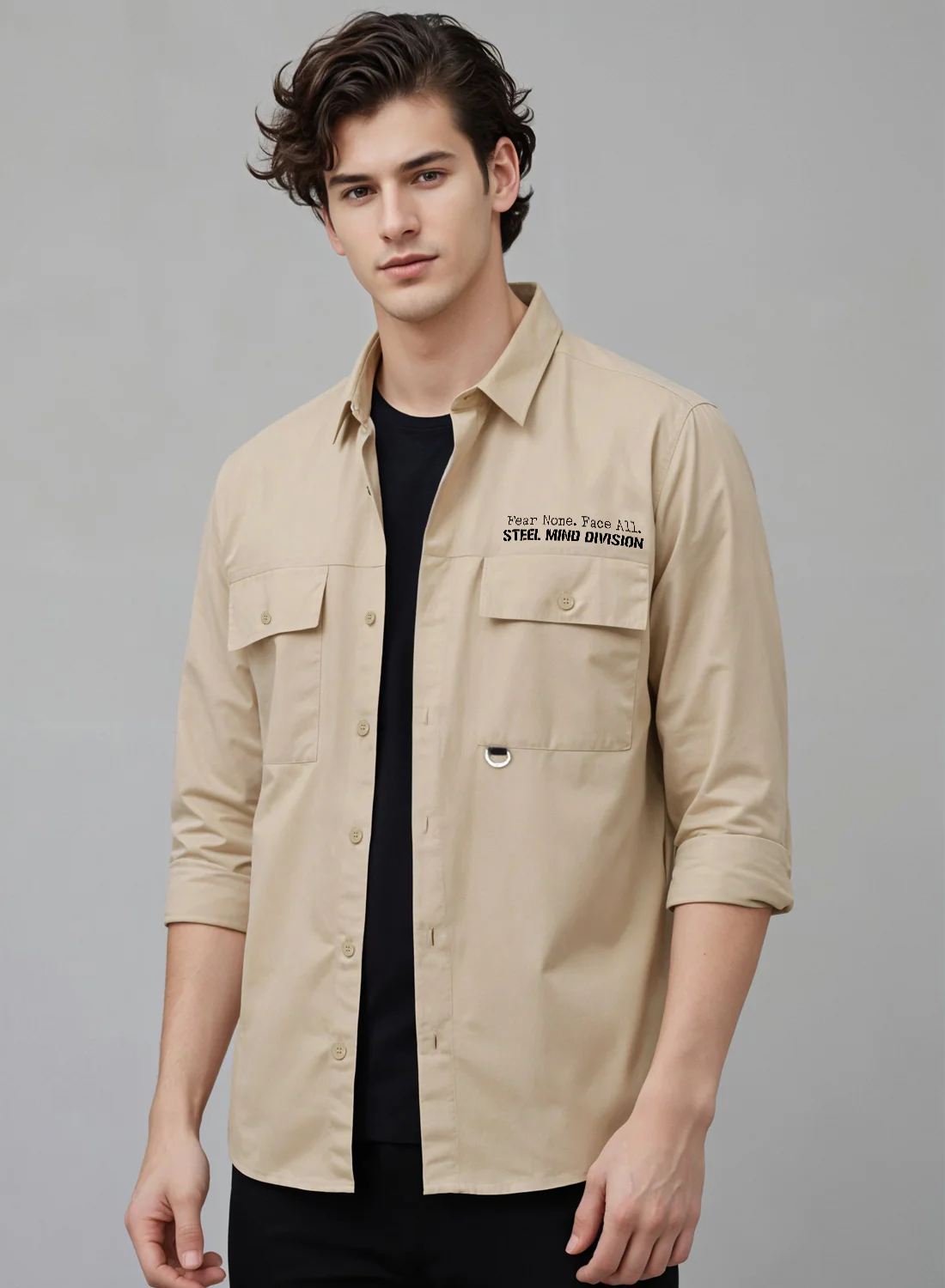 Men Cotton Twill Cargo Shirt - Image 4