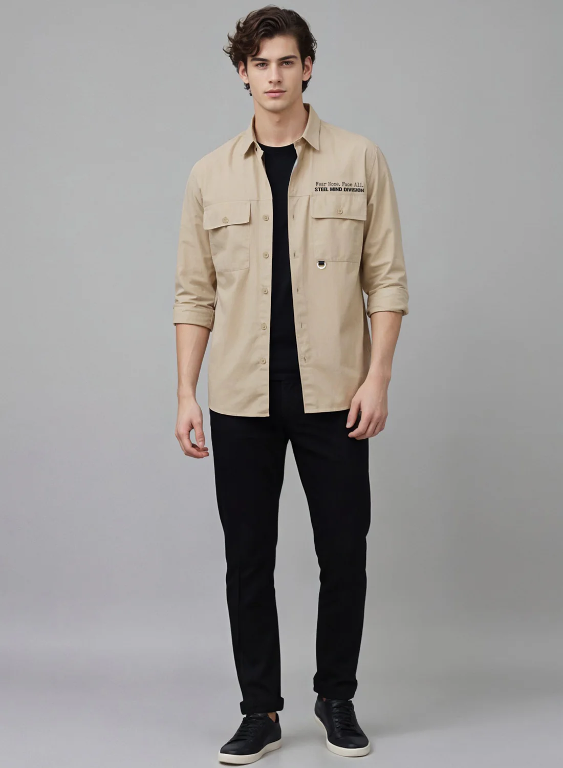 Men Cotton Twill Cargo Shirt - Image 6