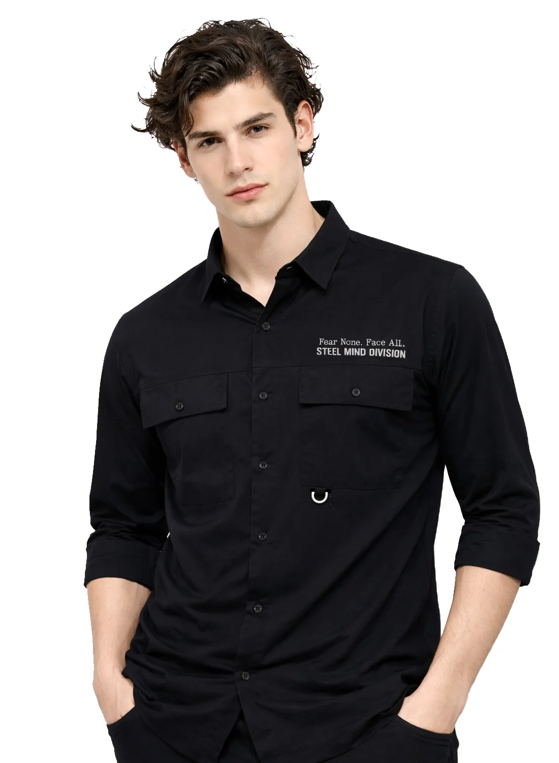 Men Cotton Twill Cargo Shirt - Image 5