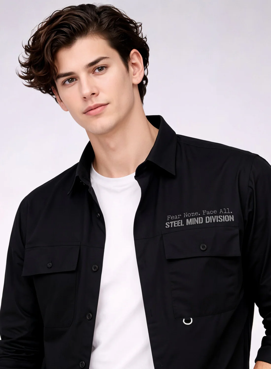 Men Cotton Twill Cargo Shirt - Image 6