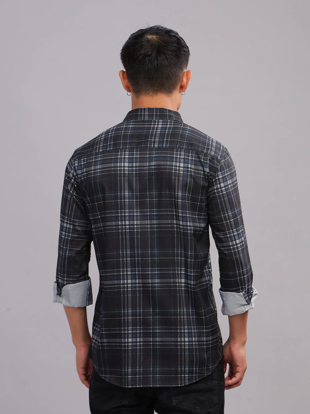 Men Crato Black-Grey Checks Shirt - Image 3