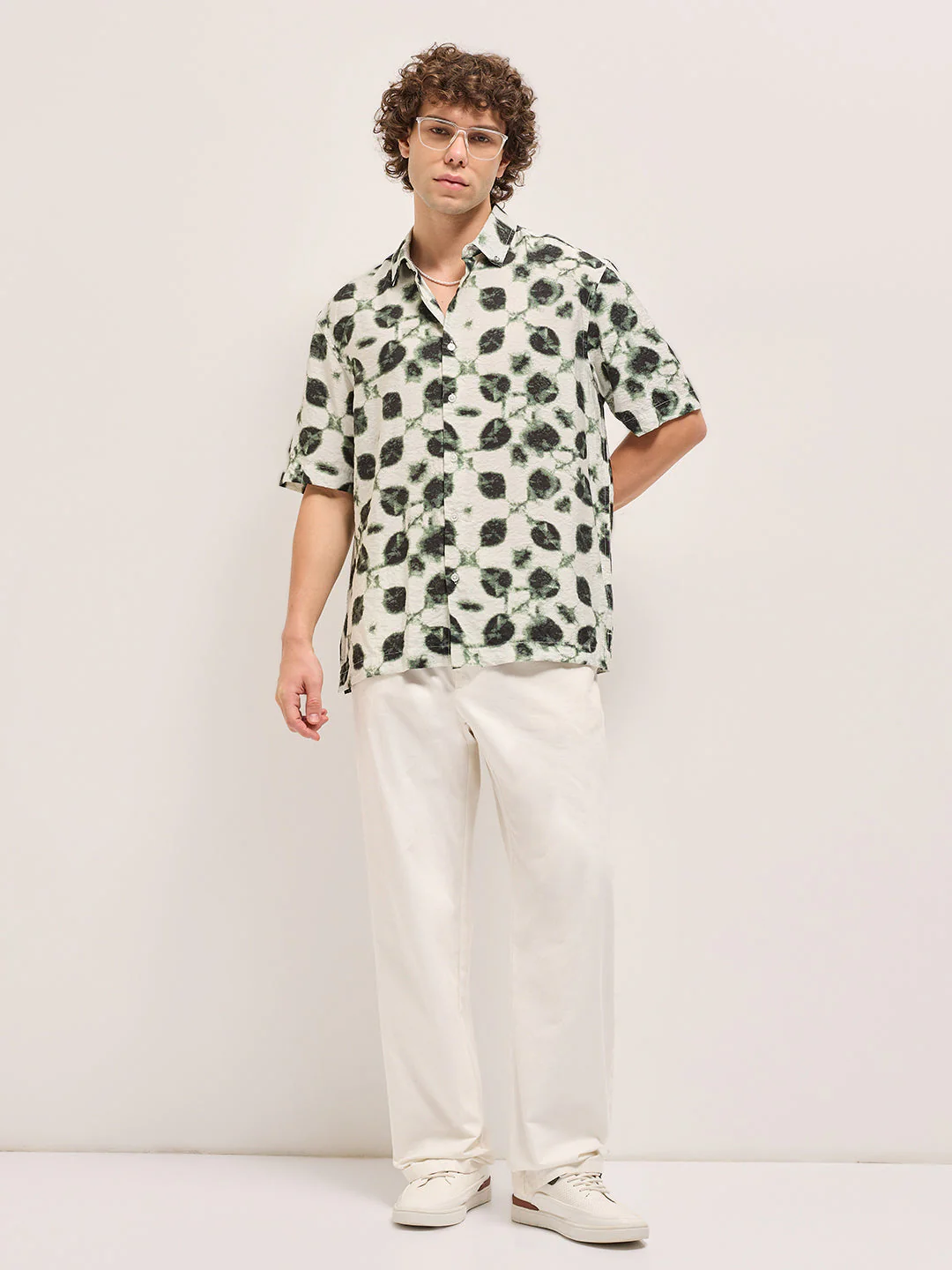 Men Cream Casual Shirt - Image 4