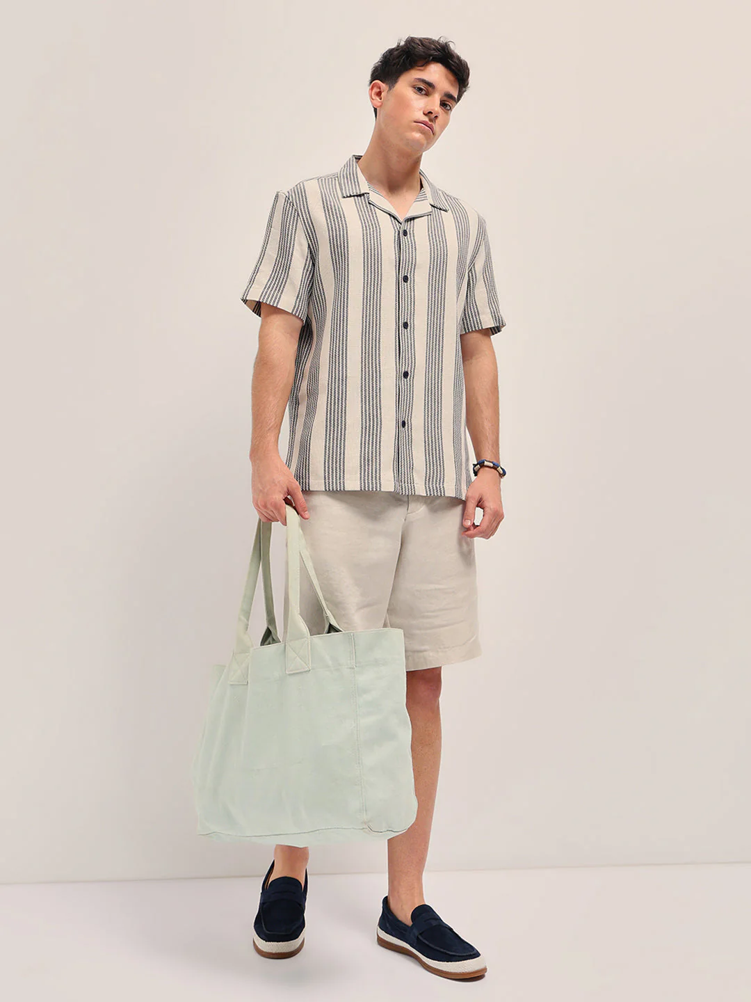 Men Cream Casual Shirt - Image 4