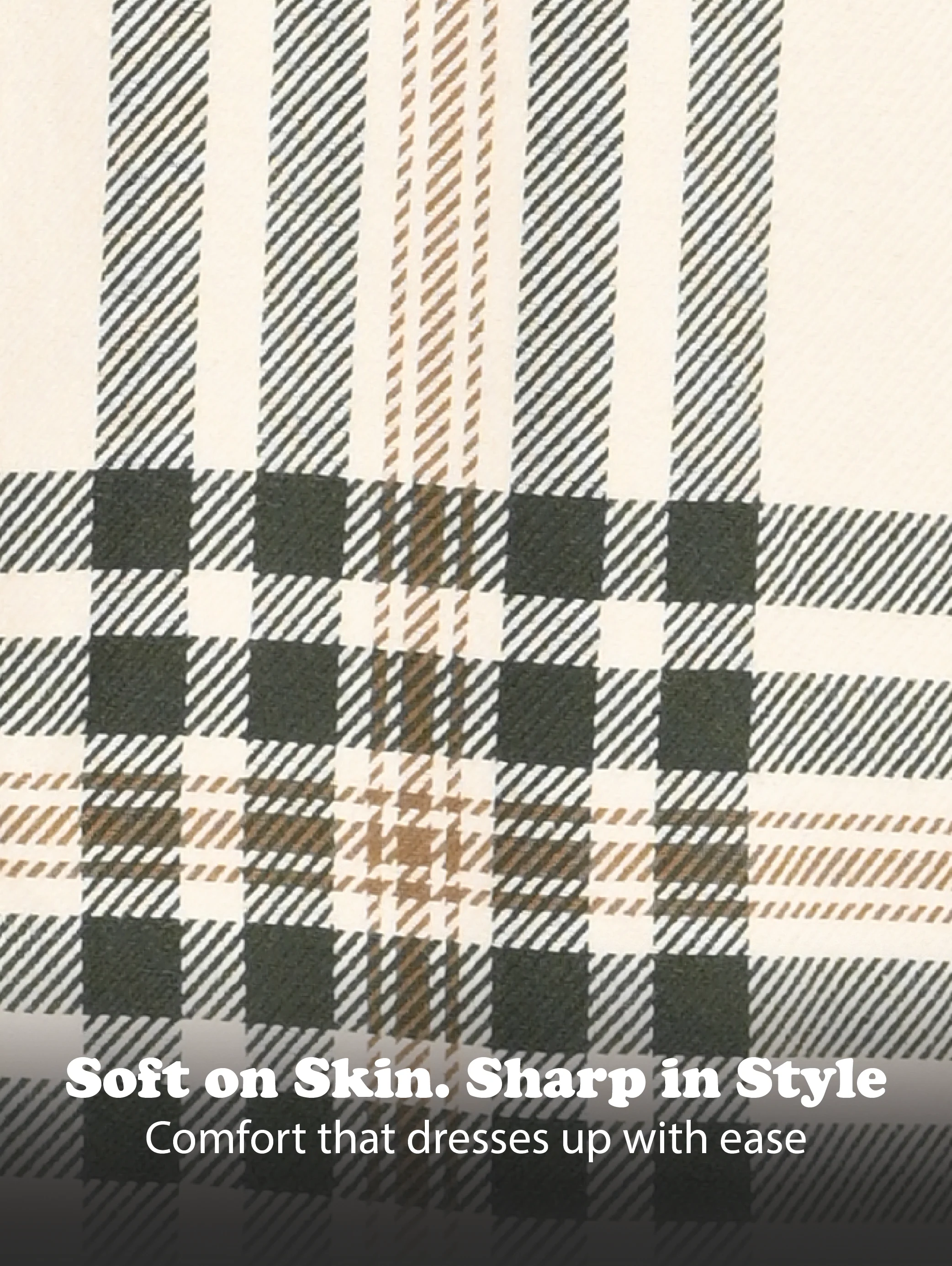 Men Cream Classic Checked Shirt - Image 14