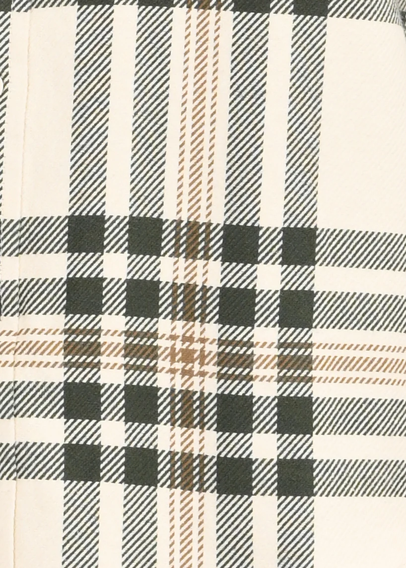 Men Cream Classic Checked Shirt - Image 5