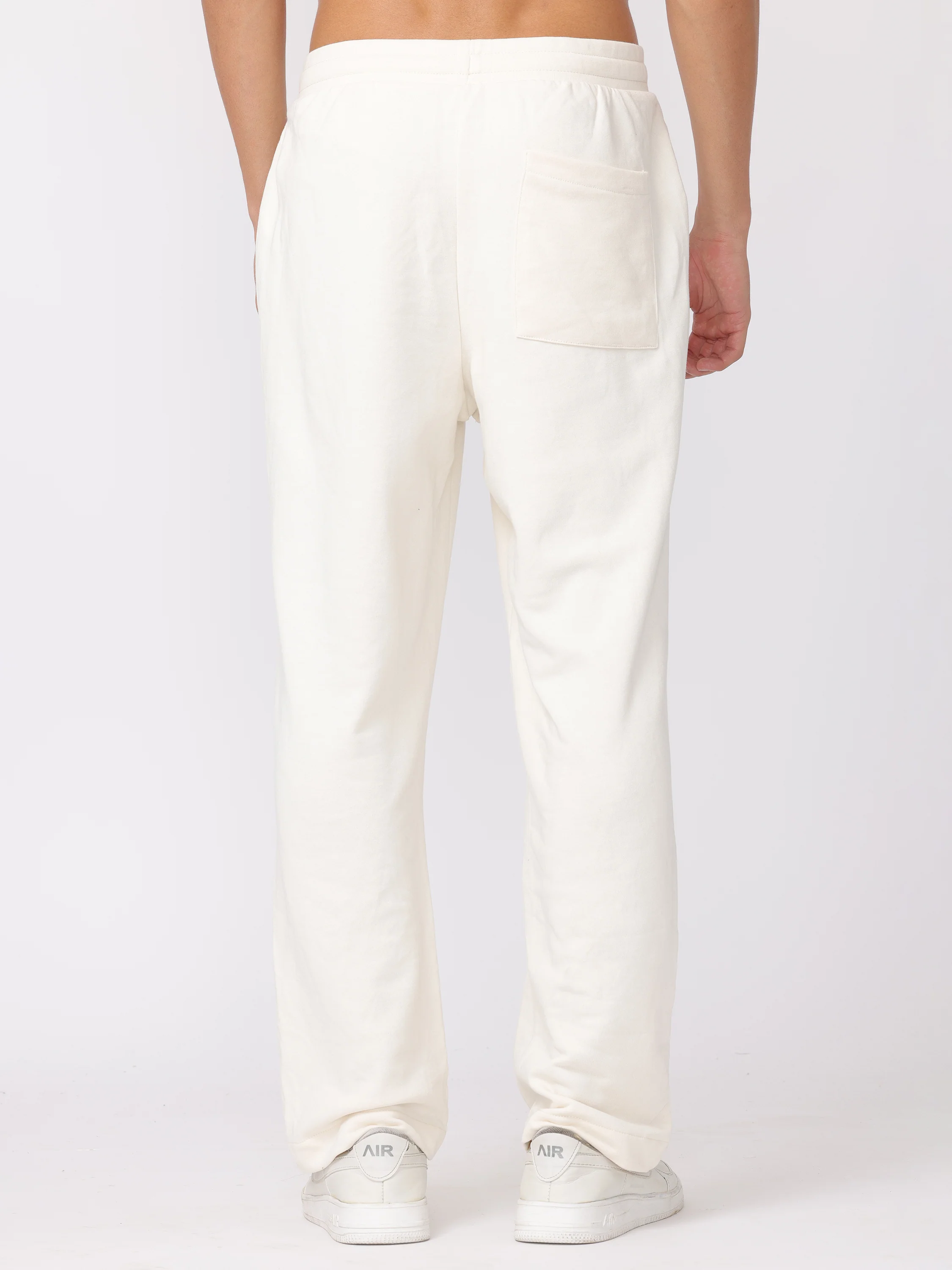 Men Cream Comfort Fit Knitted Joggers - Image 2