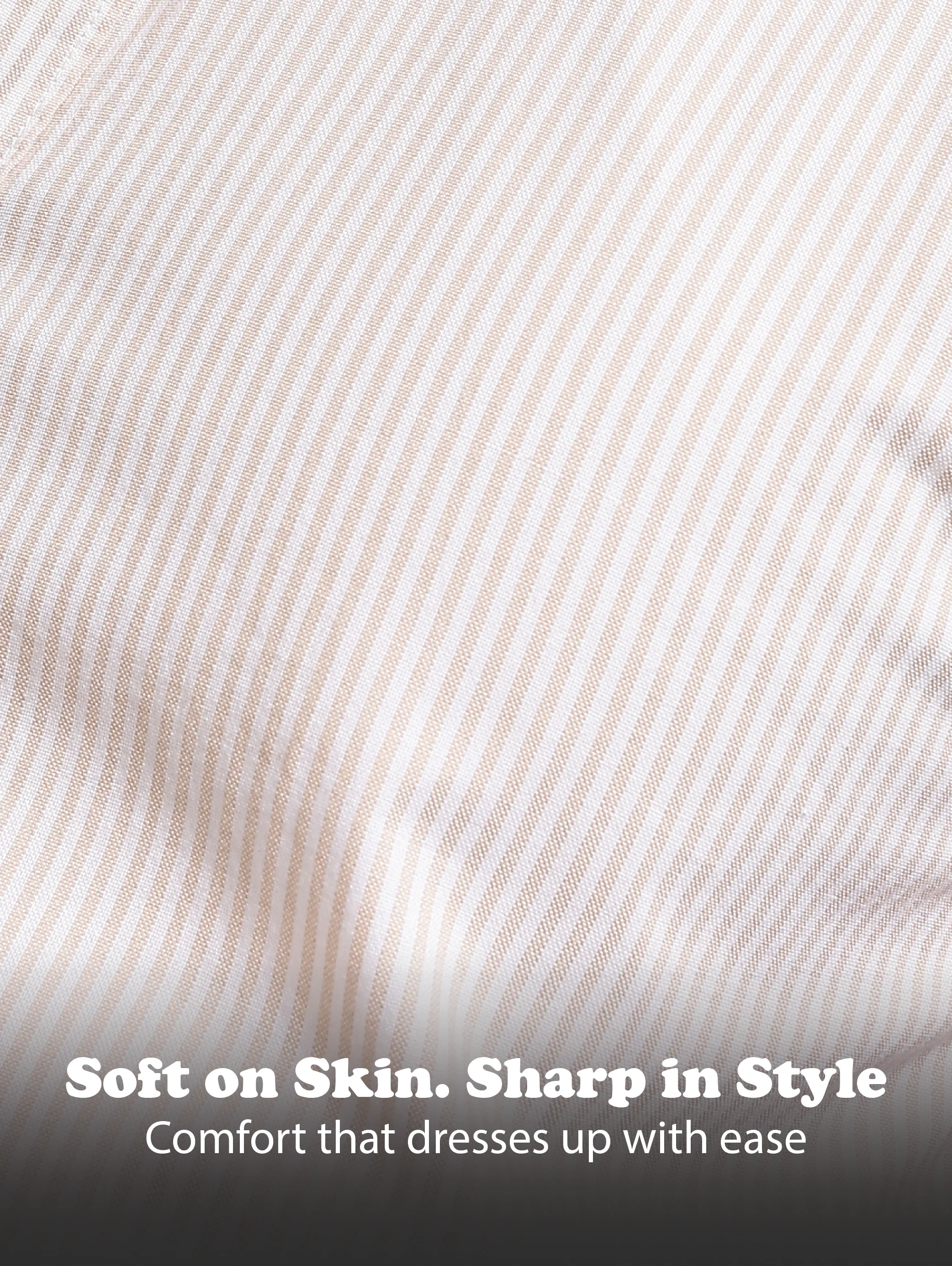 Men Cream Cotton Oxford Slim Fit Striped Shirt - Image 13