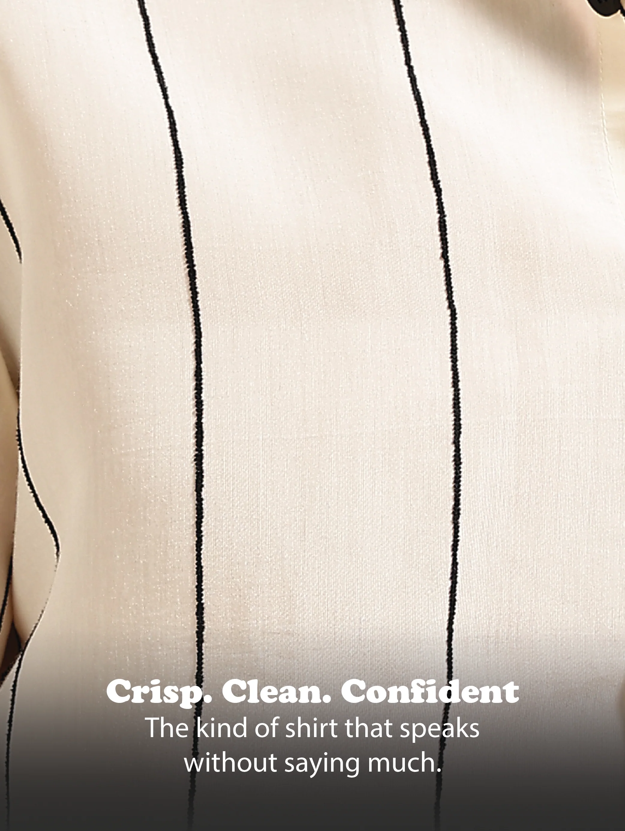Men Cream Nylon Slim Fit Striped Shirt - Image 13