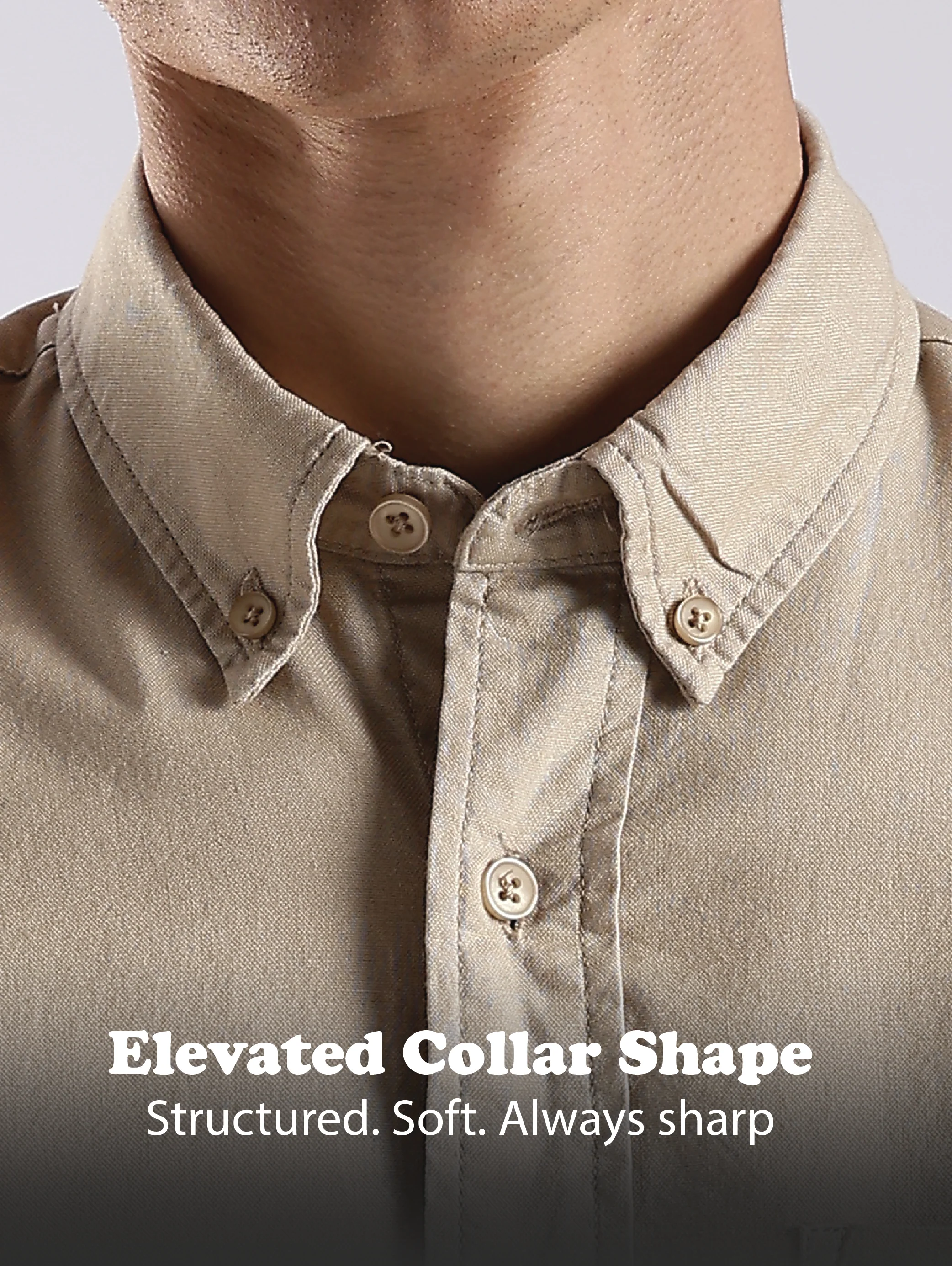 Men Cream Oxford Solid Shirt - Image 13