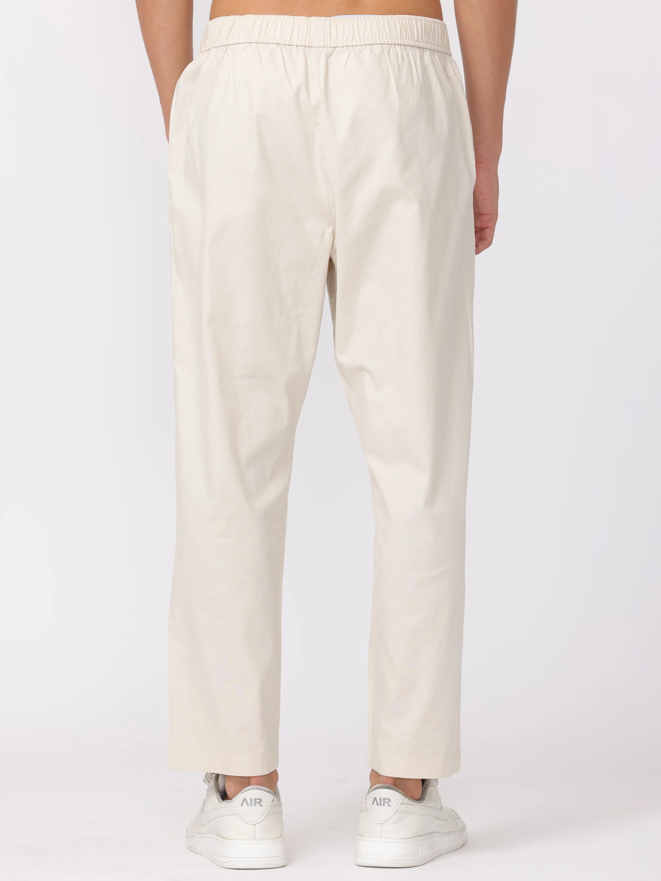 Men Cream Regular Fit Pants - Image 4