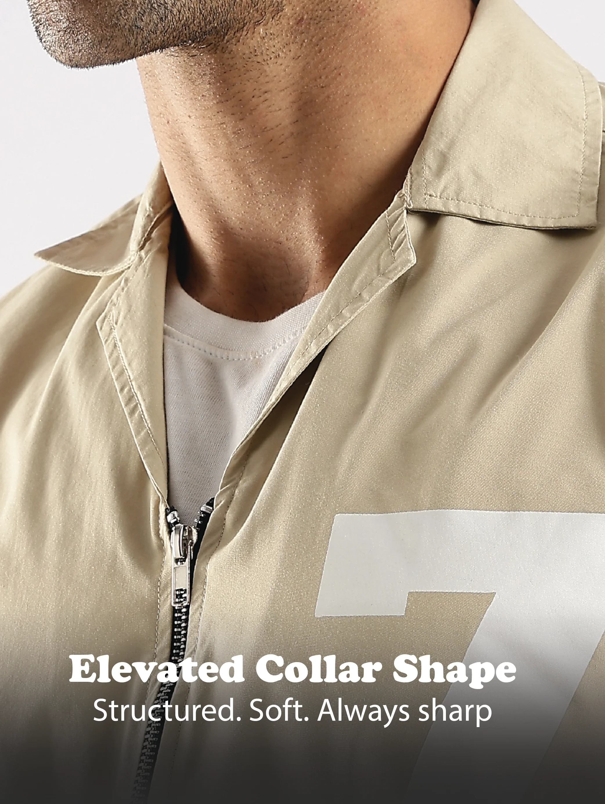 Men Cream Slim Fit Shirt - Image 13