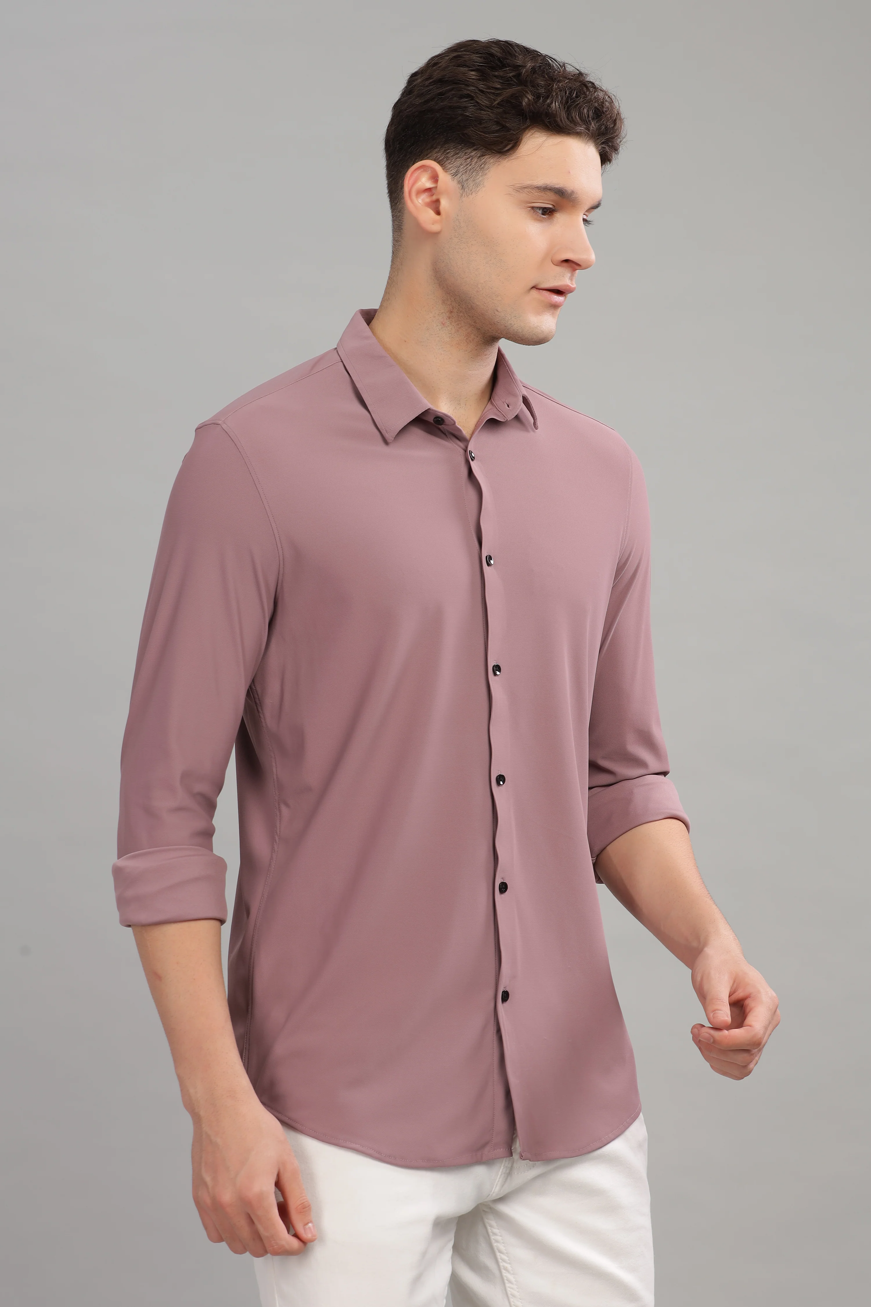 Men Pink Slim Fit Shirt - Image 5