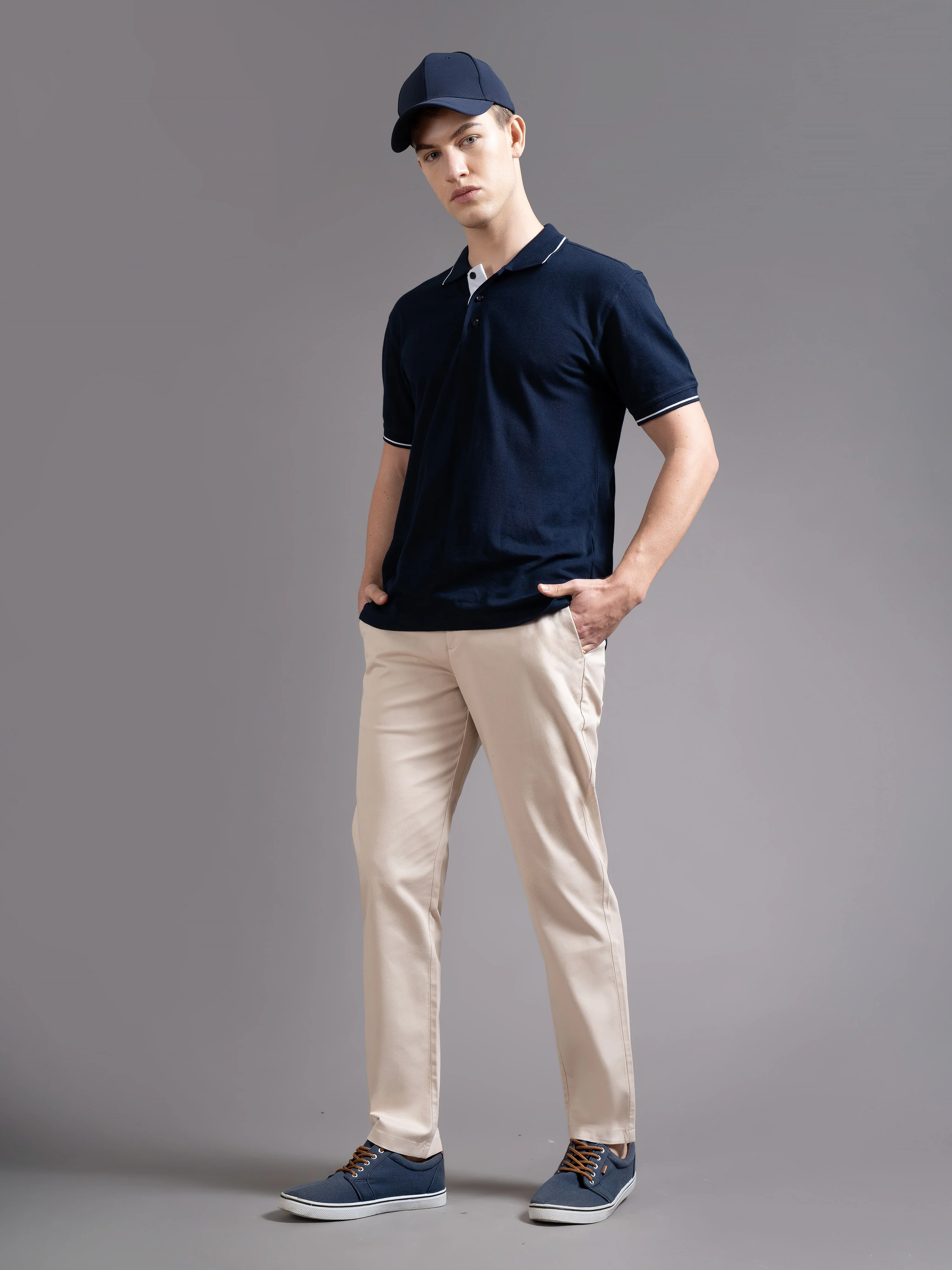 Men cream Smart Slim Fit Chinos - Image 2