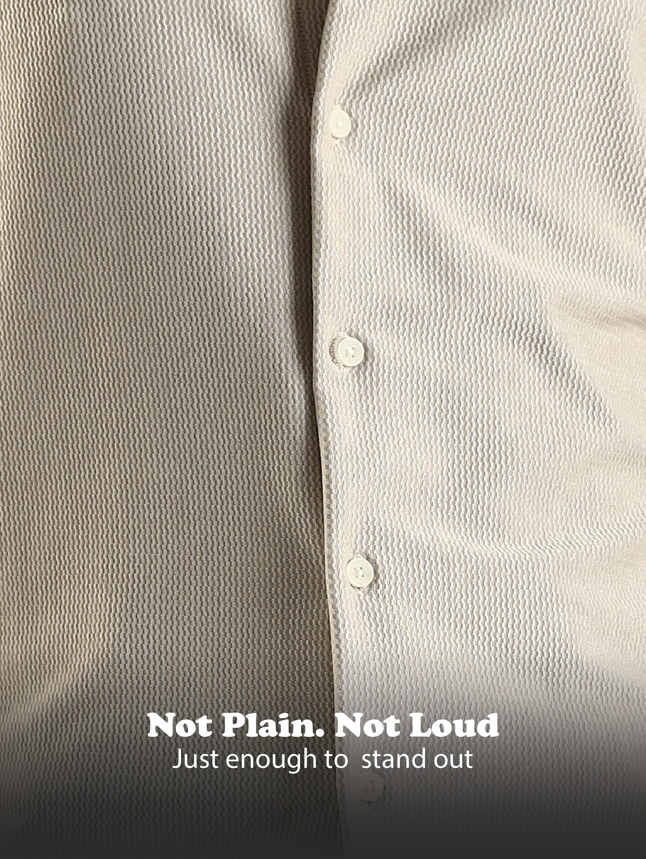 Men Cream Textured Spread Collar Shirt - Image 14