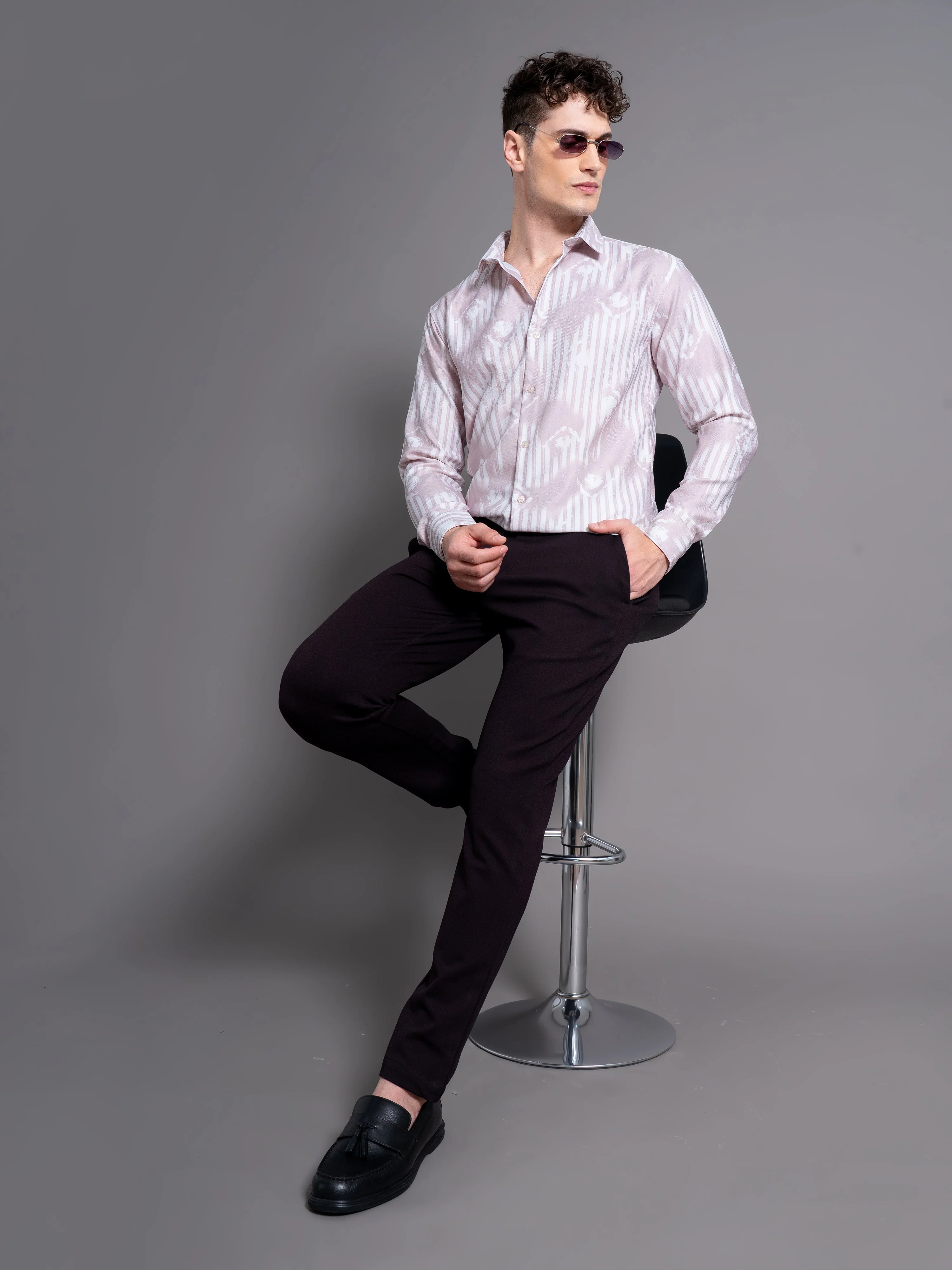 Men Crest Brown Abstract Shirt - Image 6