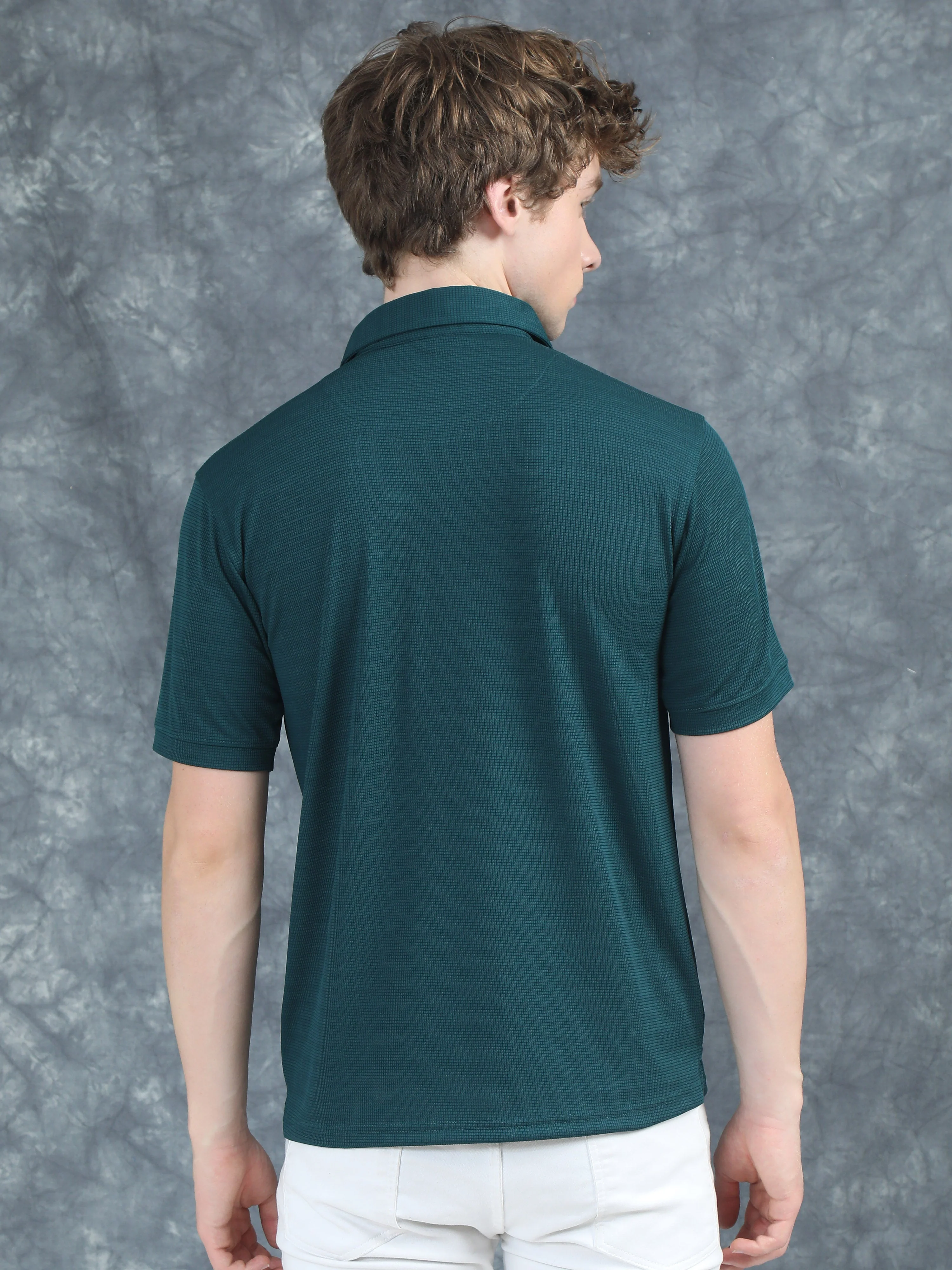 Men Cubic Polo Olive T-Shirt - Image 2