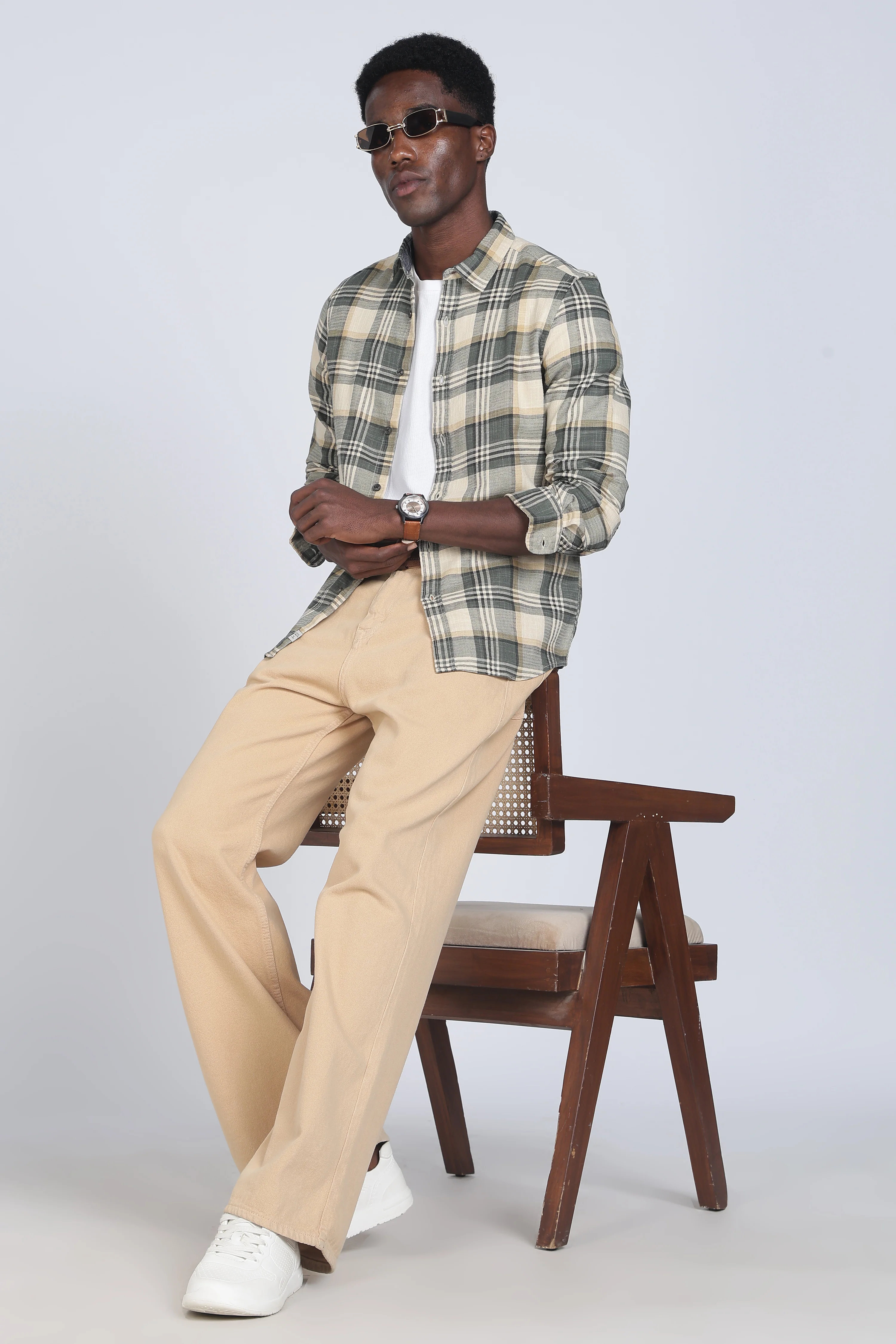 Men Cynthia Slub Check Shirt - Image 6